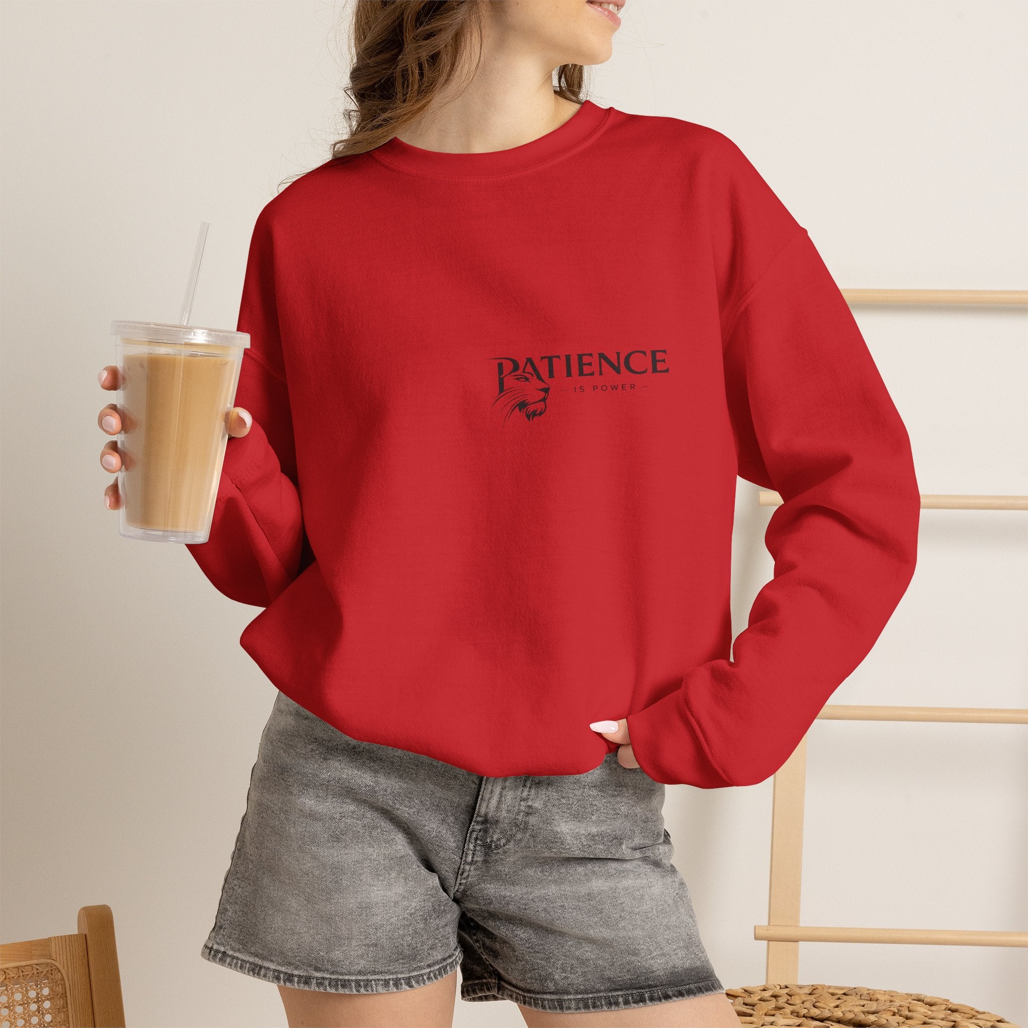 Patience Crewneck Sweatshirt — Minimalist Script Logo Pullover