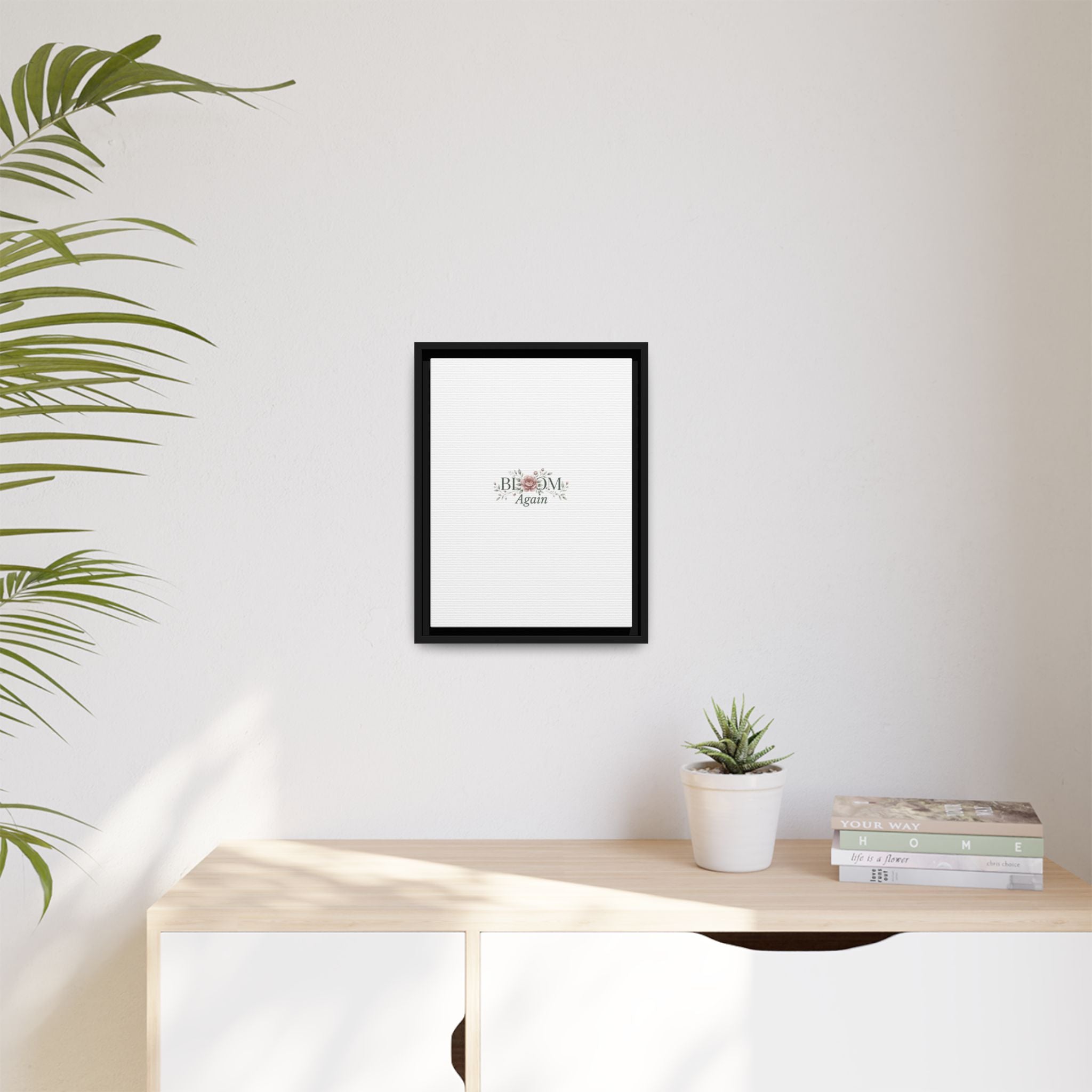 Bless Me Again Floral Matte Canvas Print, Framed Wall Art