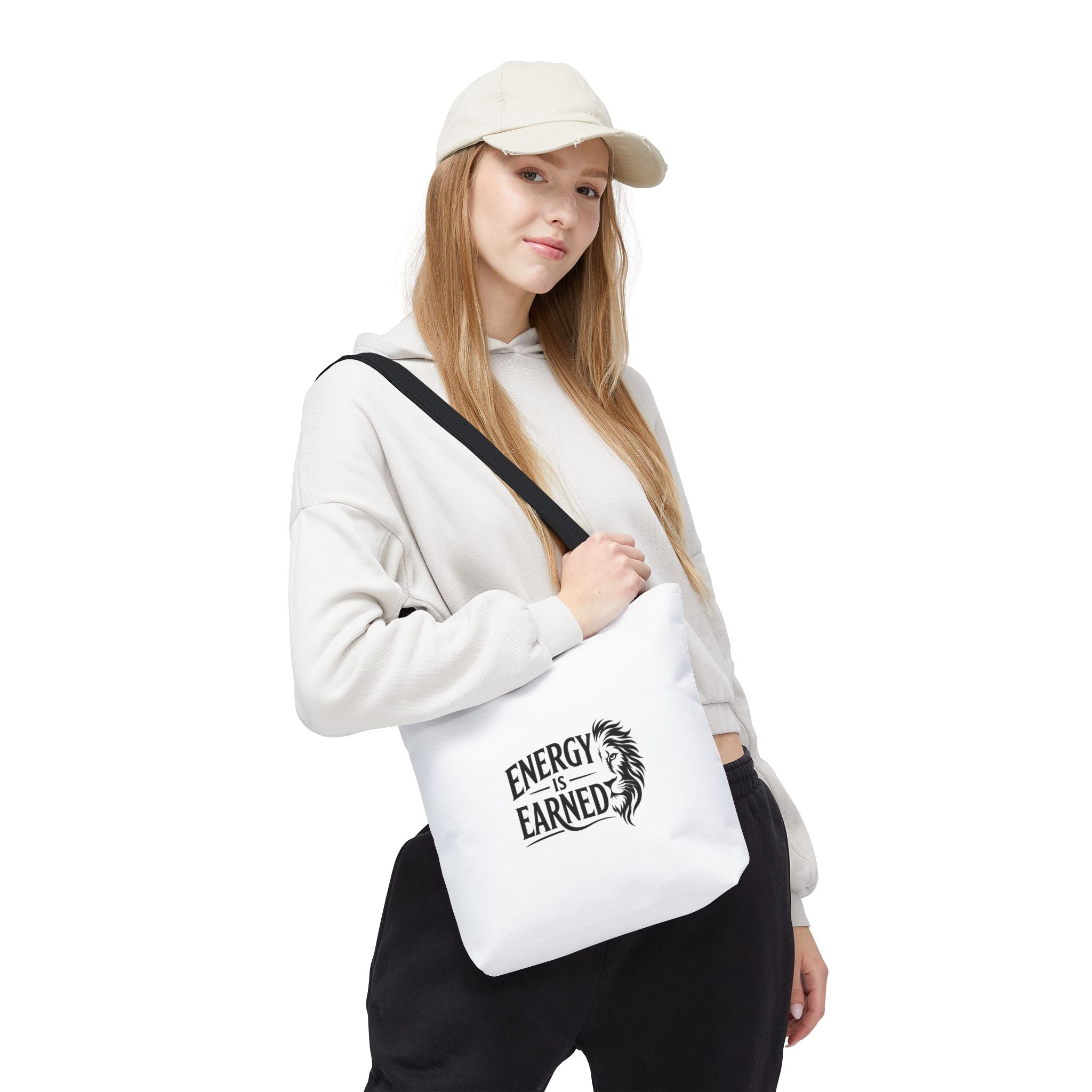 Energy Is Earned Tote Bag - Motivational Gym & Fitness Canvas Tote