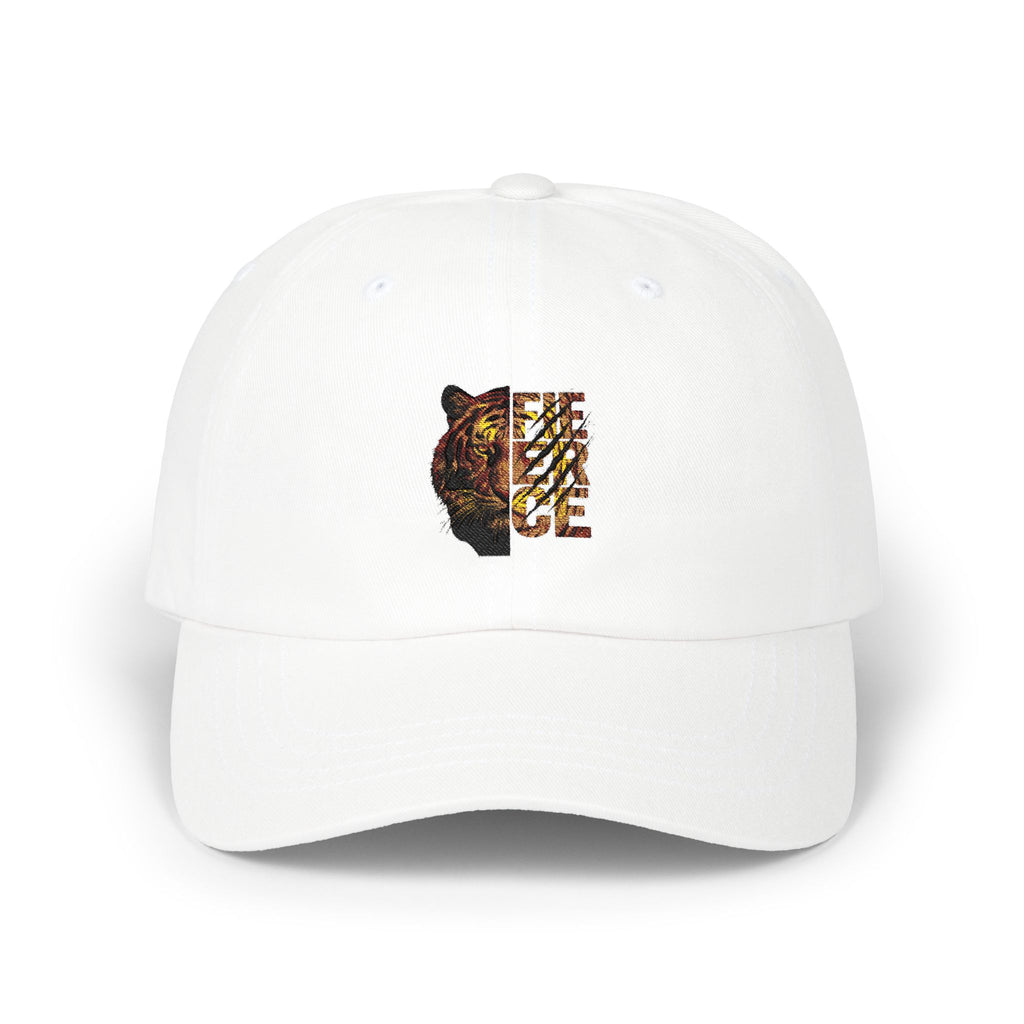 Tiger Half-Face Dad Cap – Embroidered Wildlife Baseball Hat