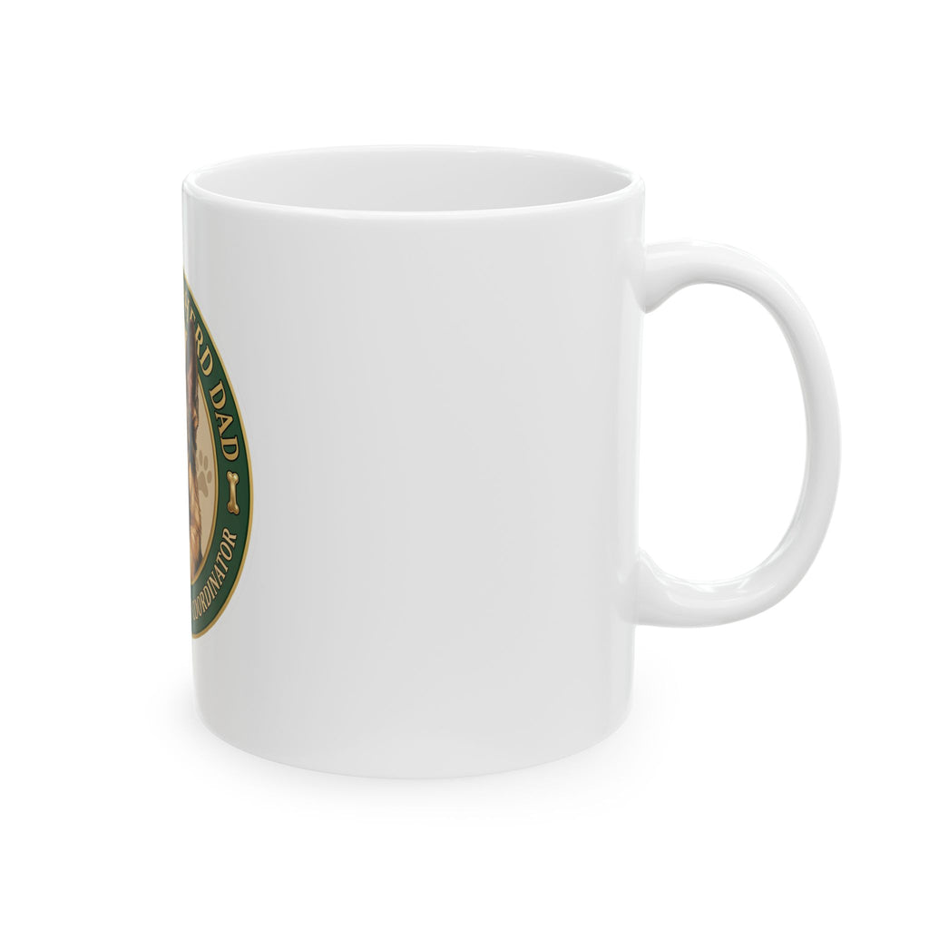 German Shepherd Dad Ceramic Mug — “Fur-Covered Chaos Coordinator” Coffee Cup (11oz/15oz)