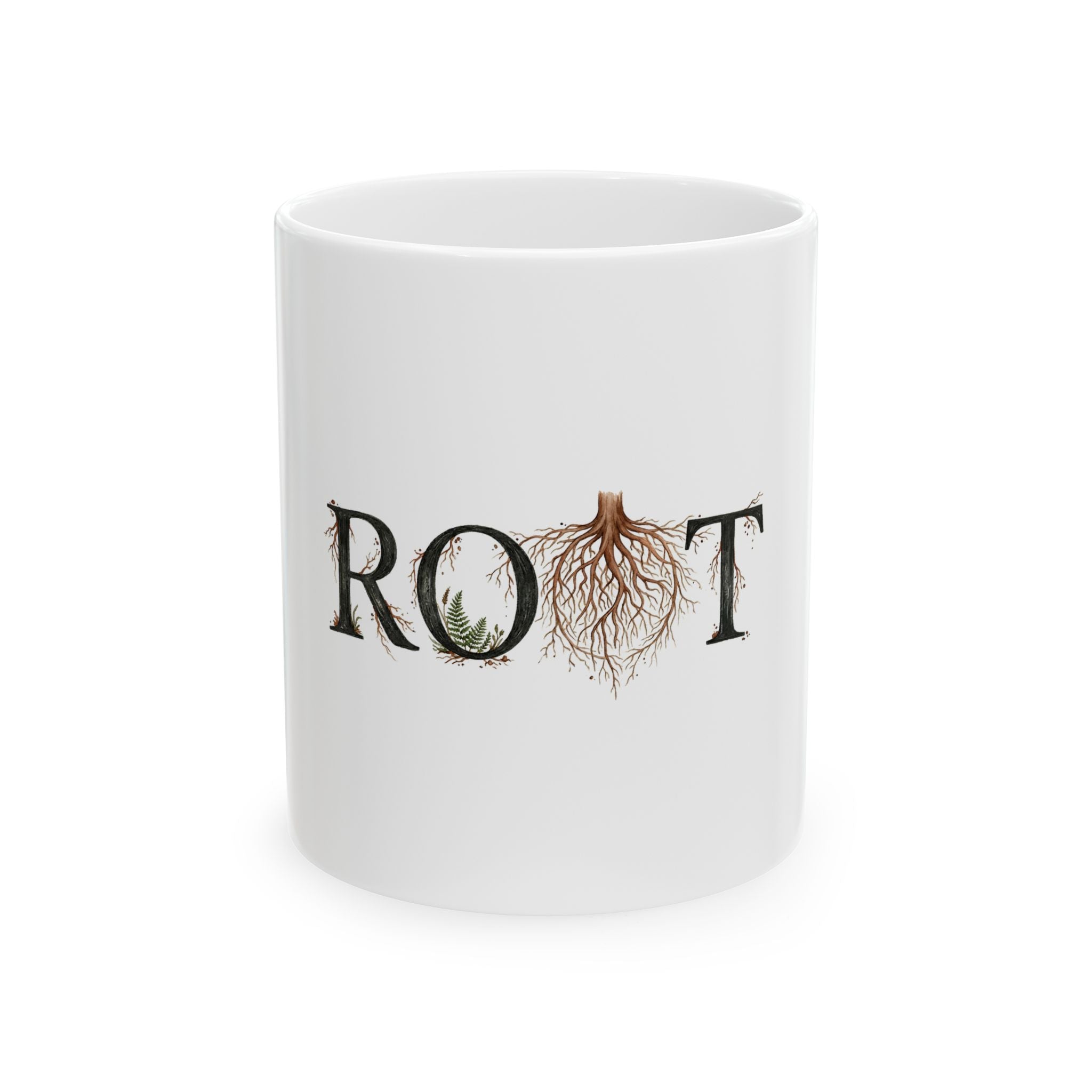 Root Tree Roots Ceramic Mug — Nature-Inspired Botanical Coffee Cup (11oz/15oz)