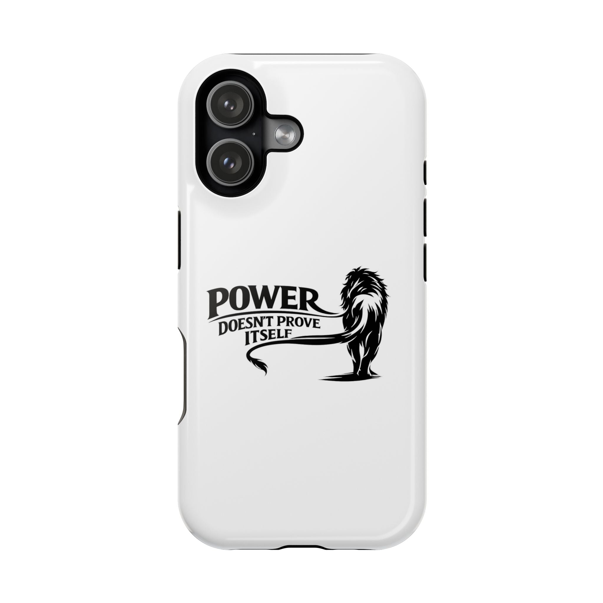 Magnetic Impact-Resistant Phone Case — "Power Doesn't Prove Itself" Lion Design