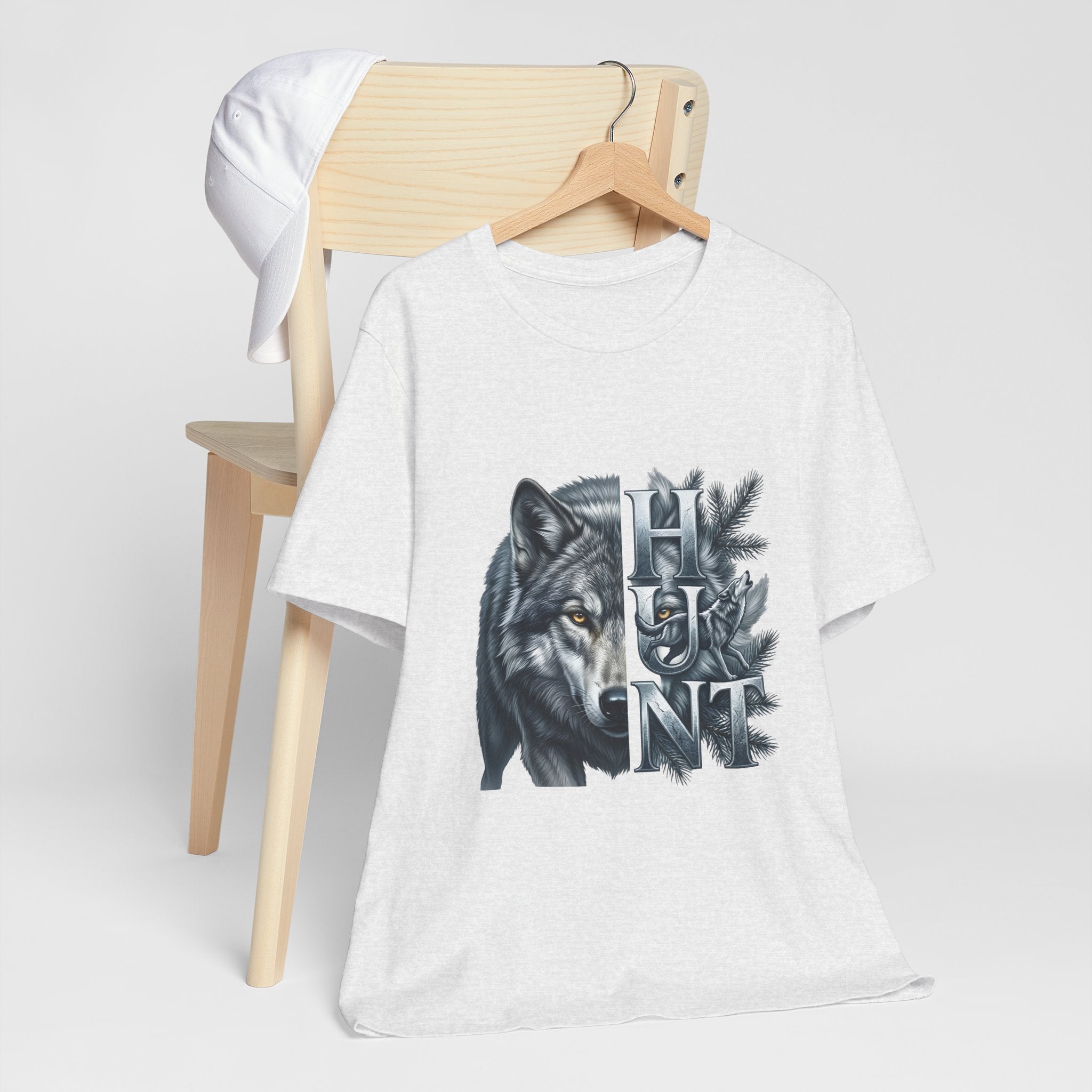 Wolf Elk Hunt T‑Shirt — Graphic Wildlife Hunting Tee