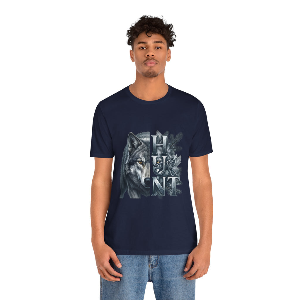 Wolf Elk Hunt T‑Shirt — Graphic Wildlife Hunting Tee