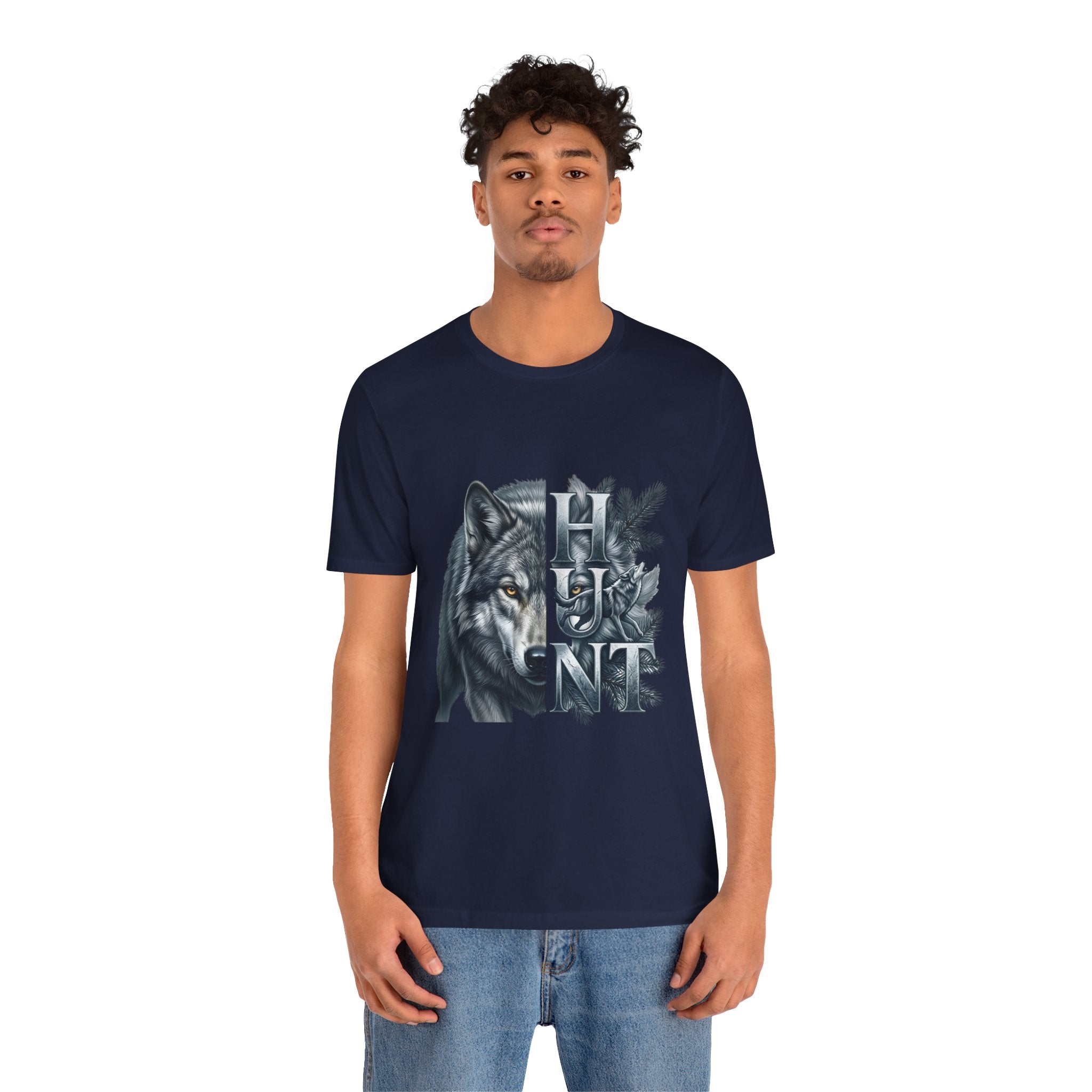 Wolf Elk Hunt T‑Shirt — Graphic Wildlife Hunting Tee