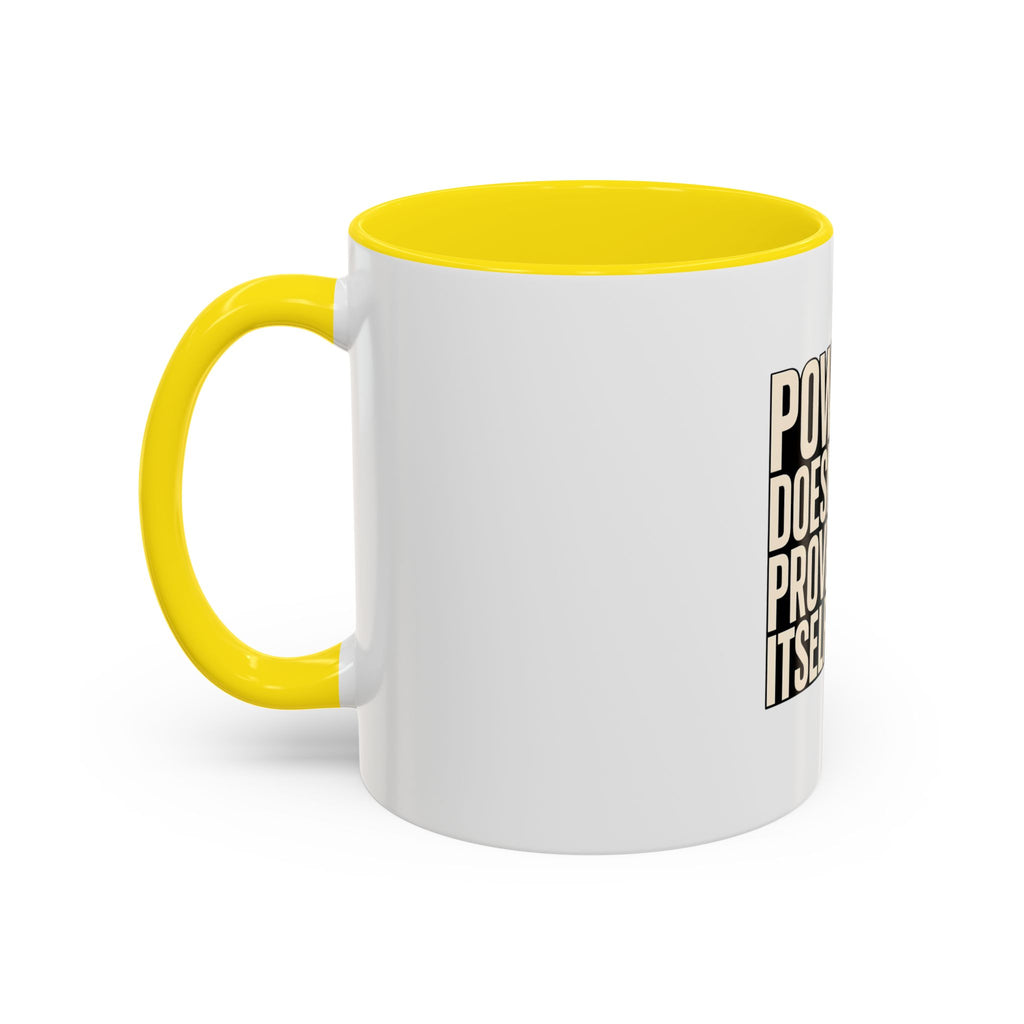 Power Doesn't Prove Itself Lion Coffee Mug — Motivational Accent Mug (11/15 oz)