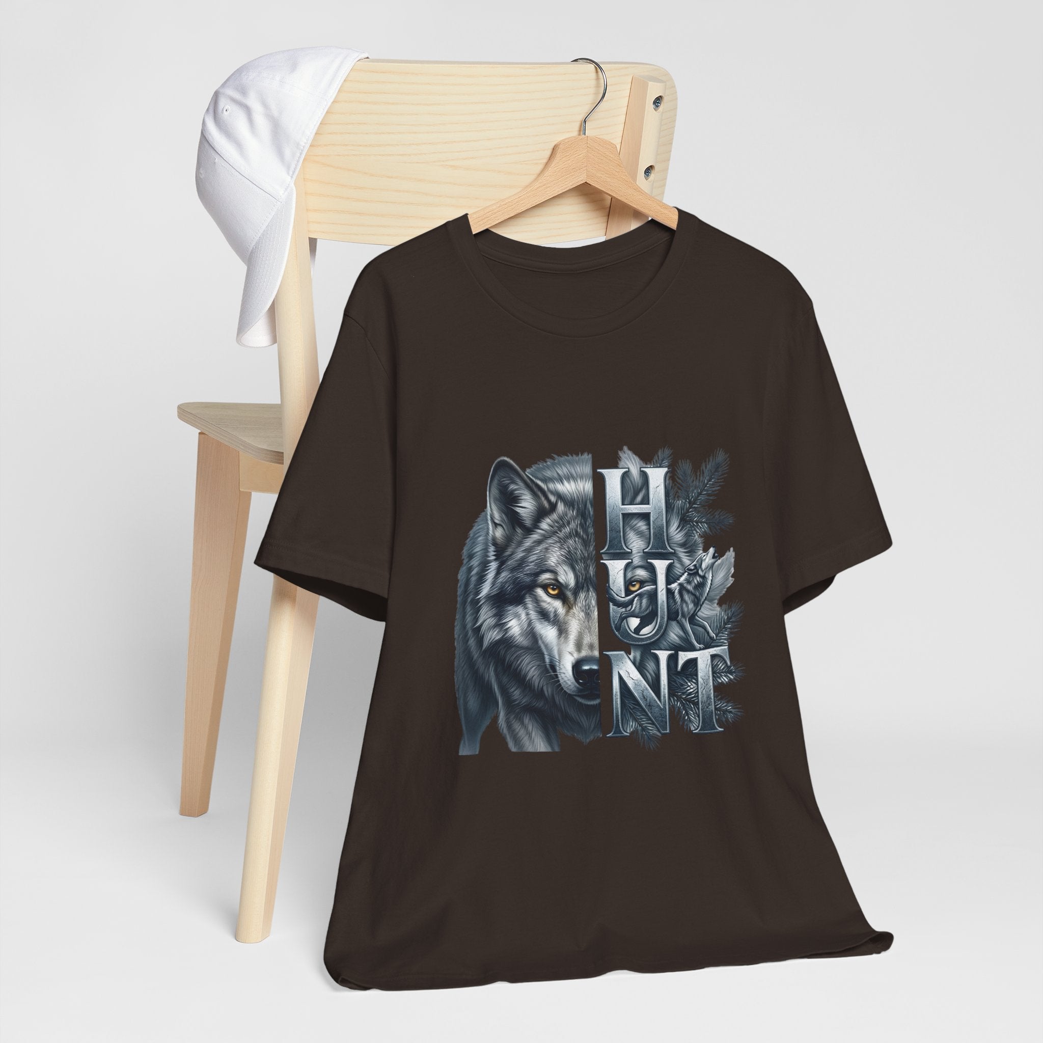 Wolf Elk Hunt T‑Shirt — Graphic Wildlife Hunting Tee