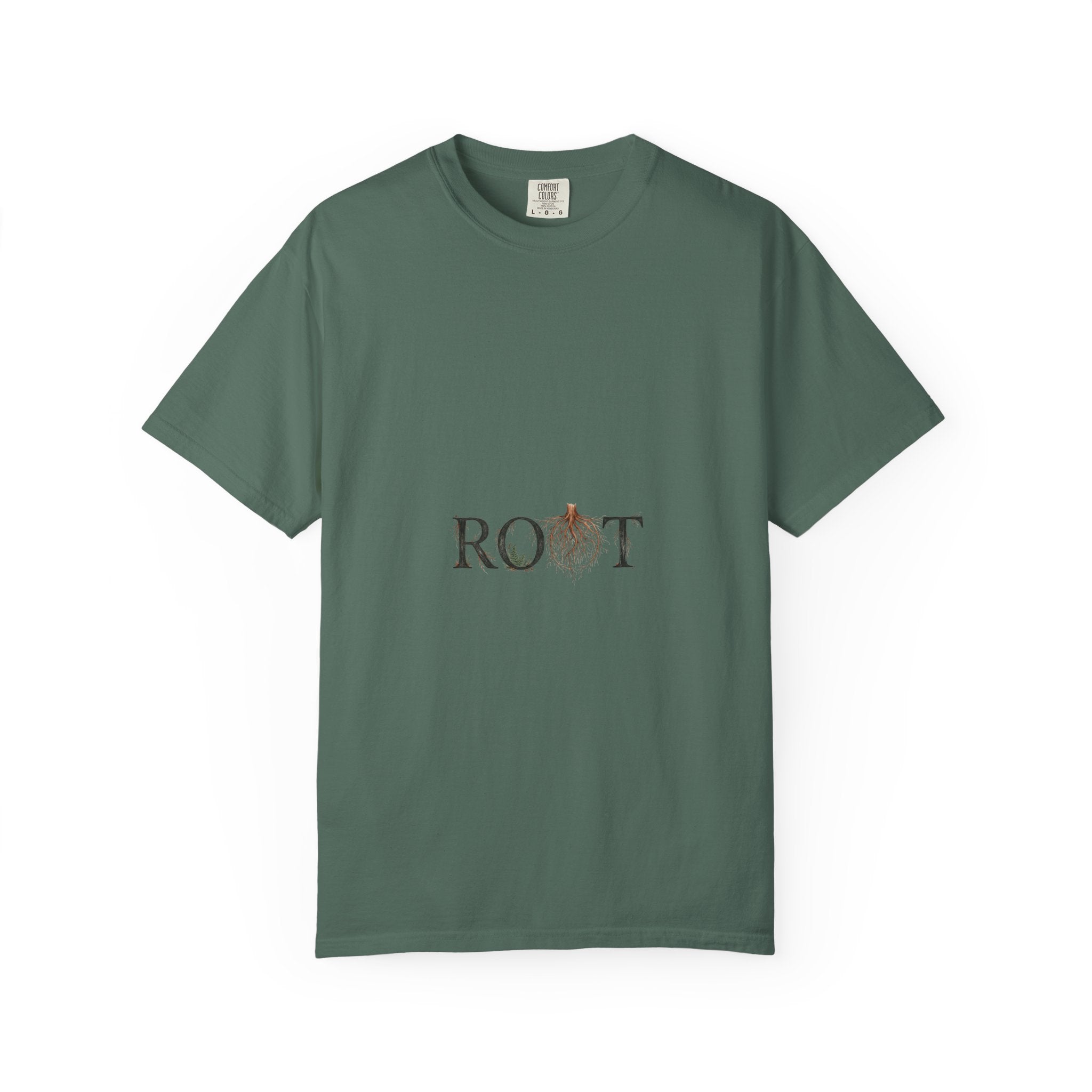Root Floral Graphic T-Shirt — 'ROOT' Botanical Typography Tee
