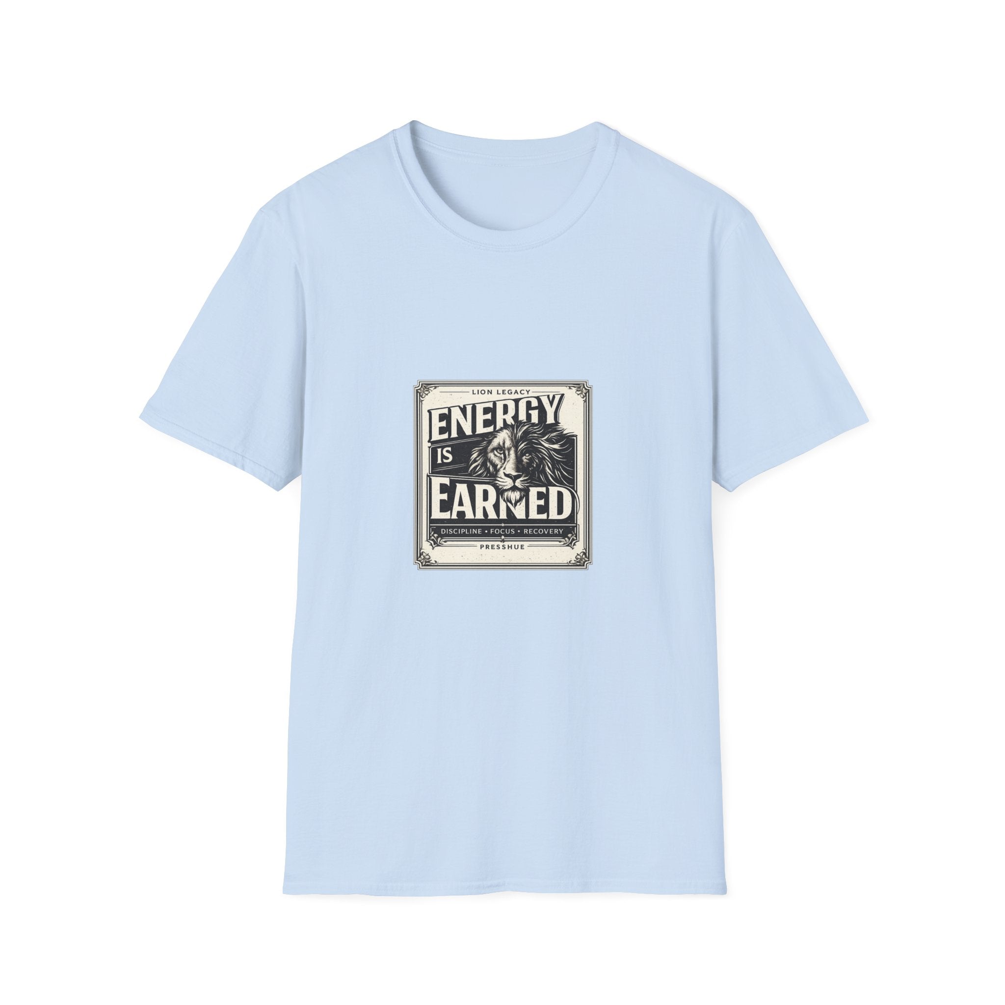 Energy Is Earned Lion T-Shirt — Motivational Vintage Fitness Tee