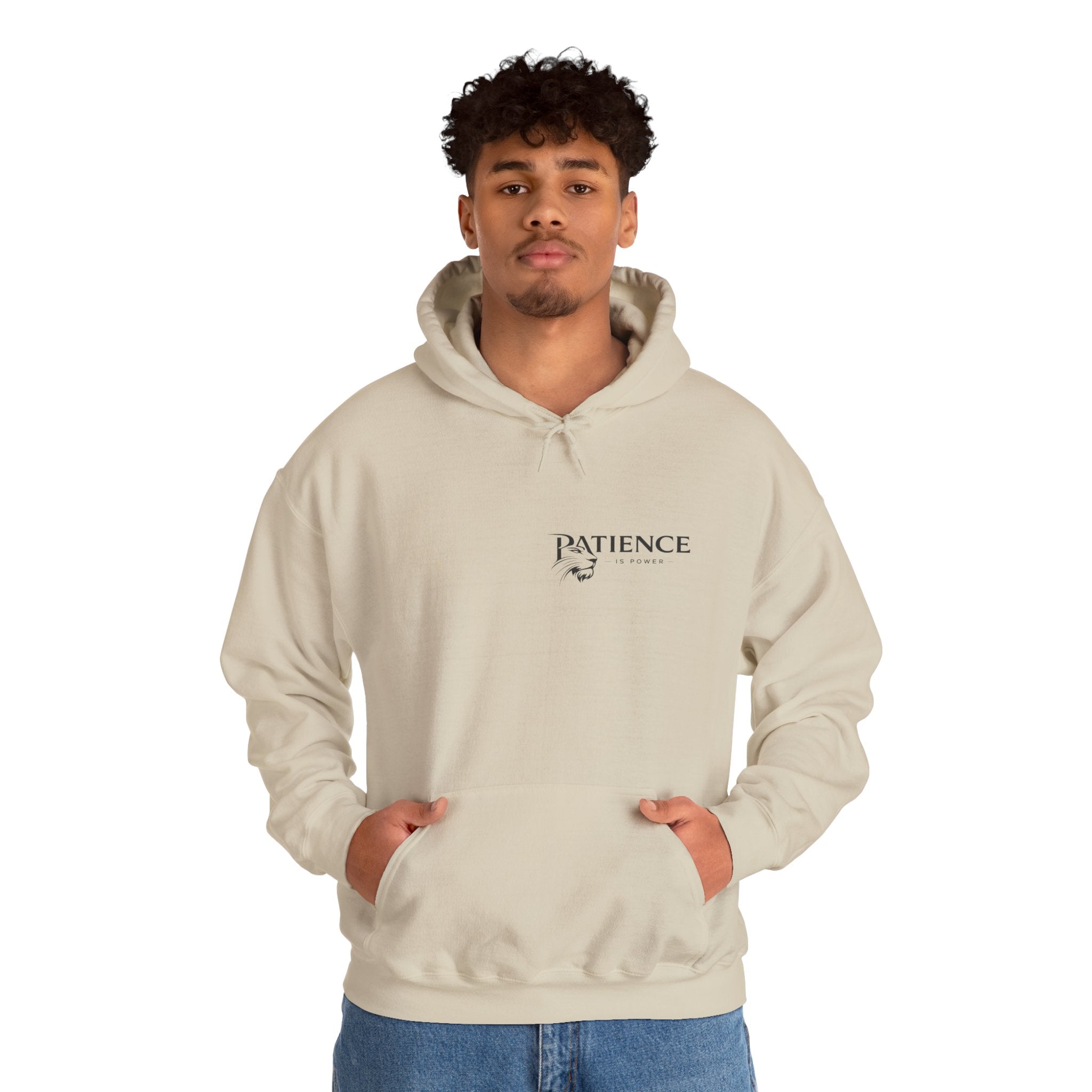 Patience Dove Hoodie — Minimal Inspirational Graphic Hooded Sweatshirt