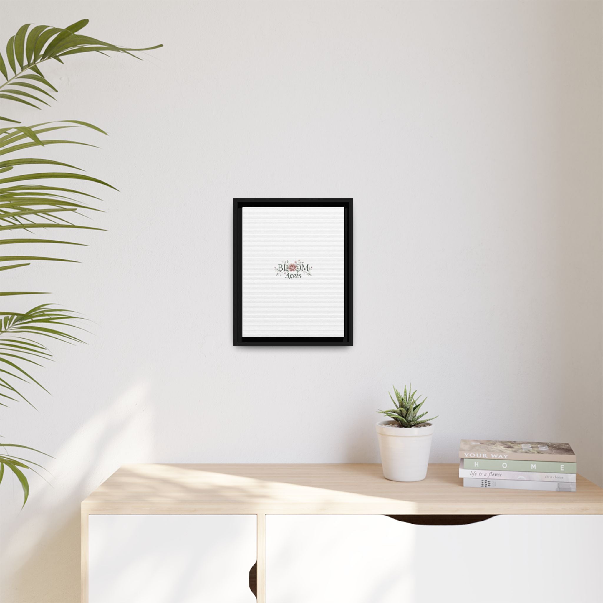 Bless Me Again Floral Matte Canvas Print, Framed Wall Art