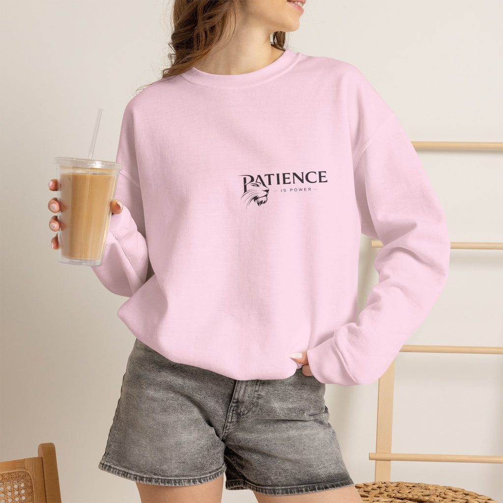 Patience Crewneck Sweatshirt — Minimalist Script Logo Pullover