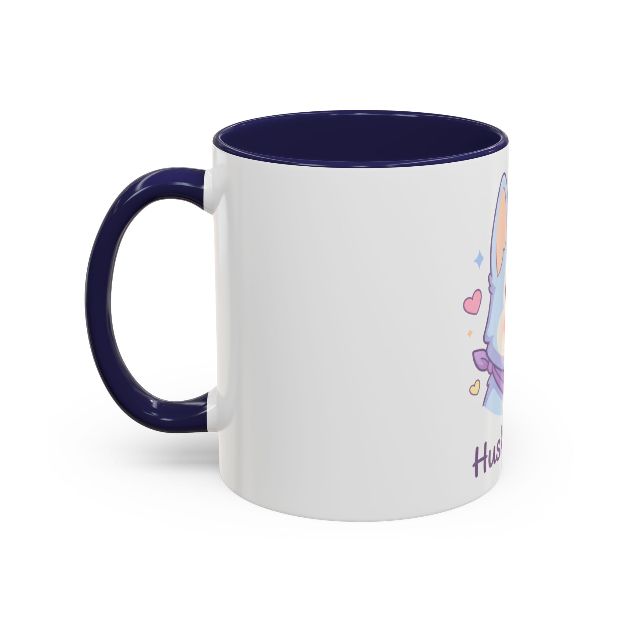 Husky Mom Accent Coffee Mug — Cute Pastel Husky Mother Dog Design (11/15oz)