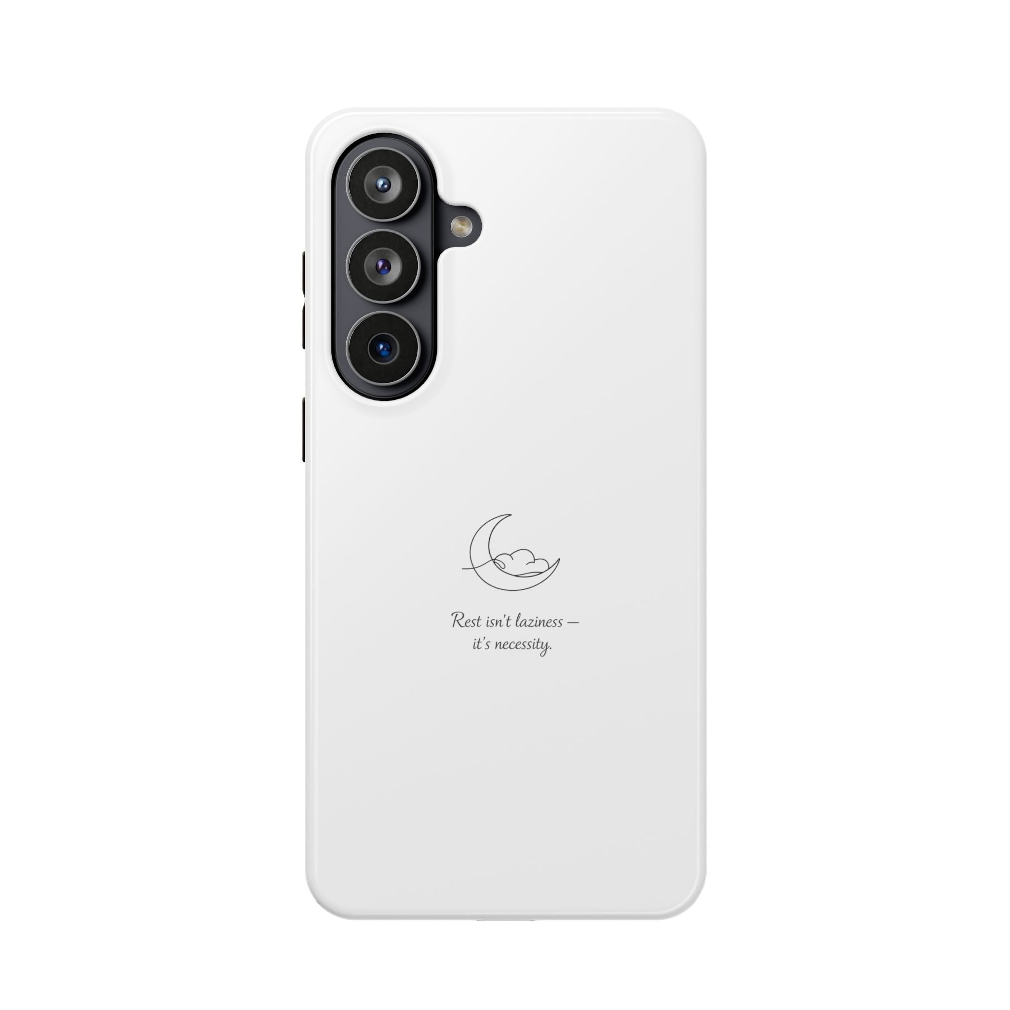 Magnetic Impact-Resistant Phone Case — Minimal Moon & 'Rest ain't business — it's serenity' Design