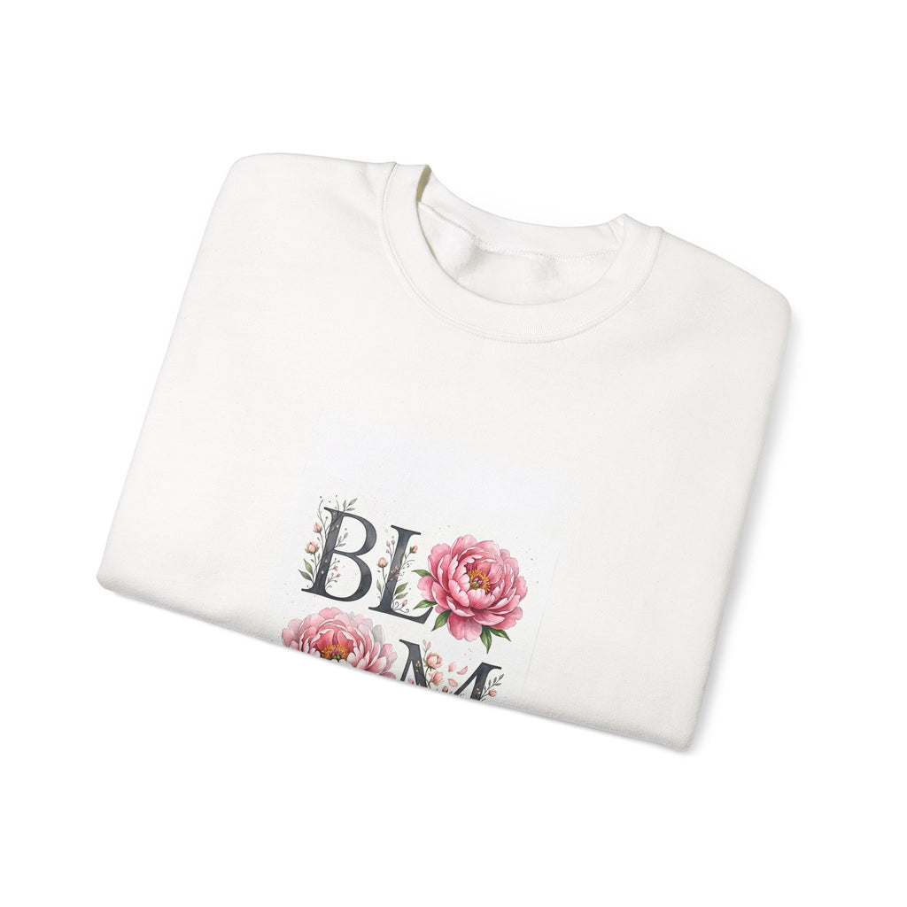 Bloom Floral Crewneck Sweatshirt – 'BLOOM' Peony Graphic