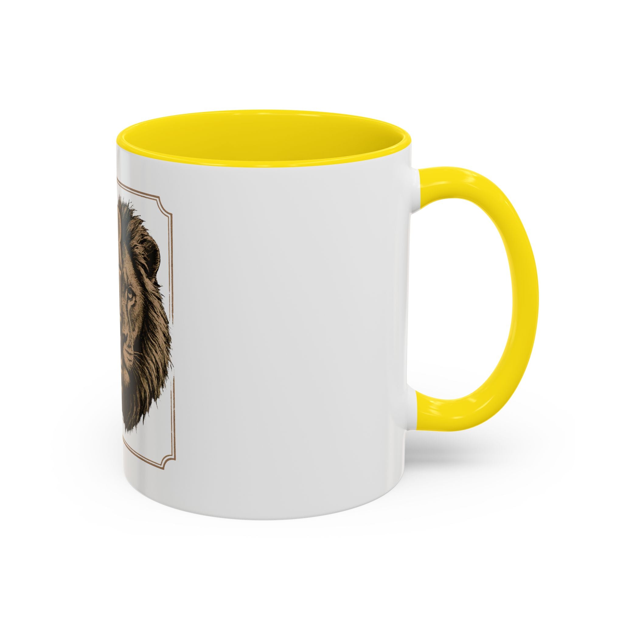Lion 'Power Doesn't Prove Itself' Accent Coffee Mug — Motivational Animal Quote