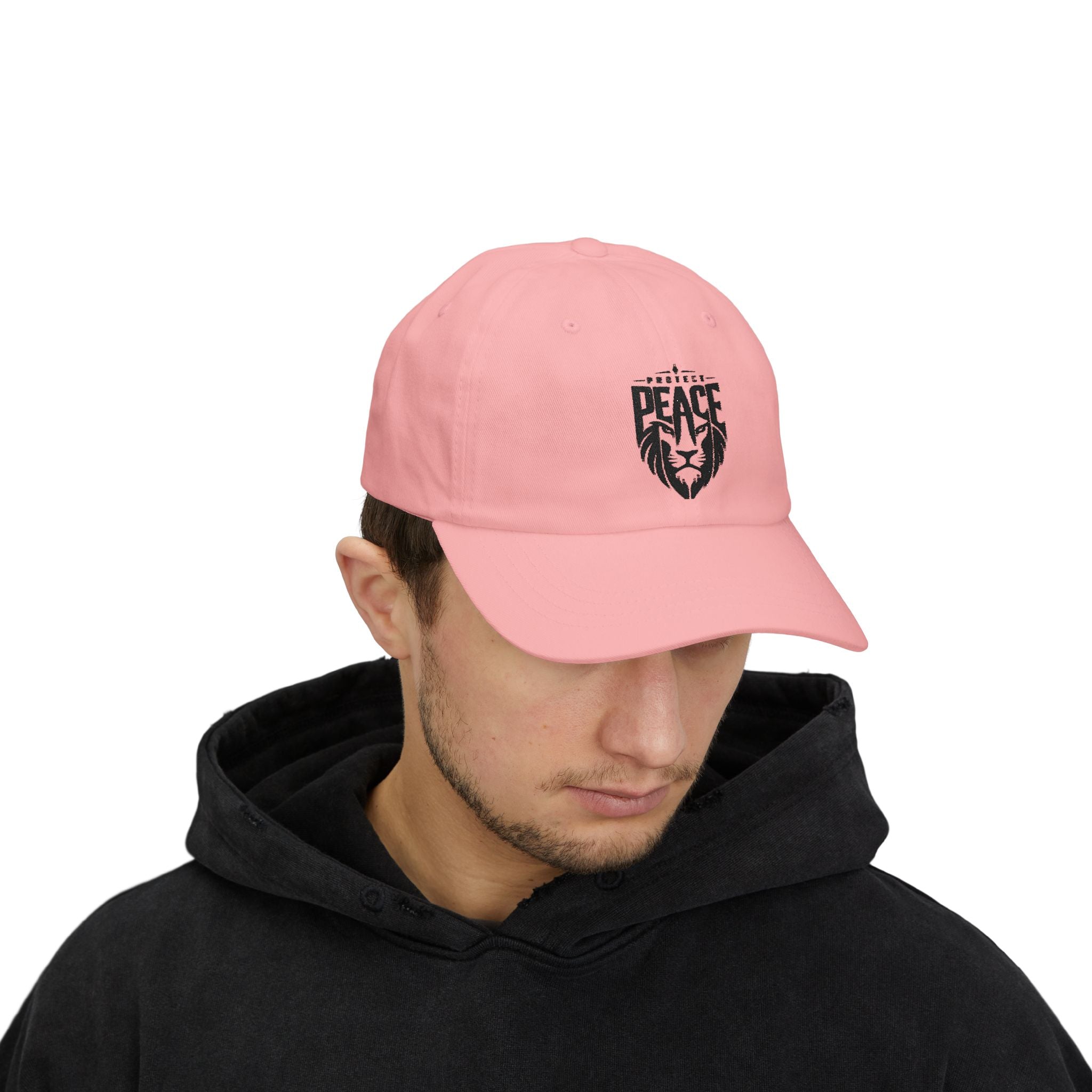 Dad Cap — Lion 'Peace' Shield Embroidered Baseball Hat