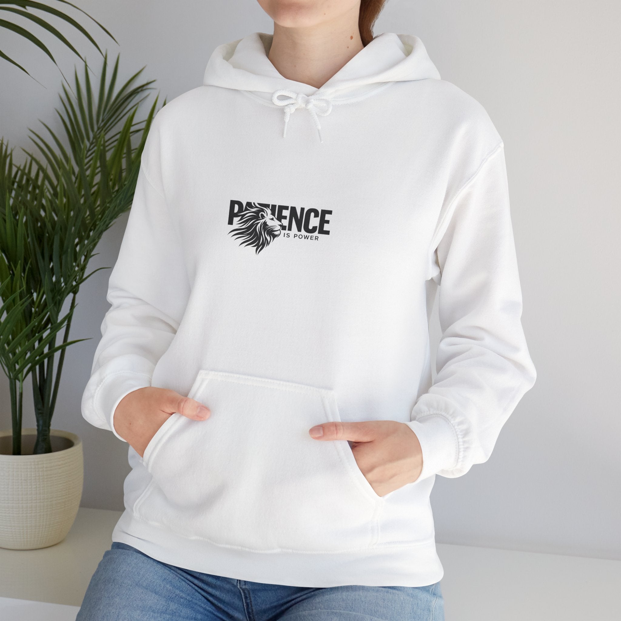 Patience Floral Hoodie — Minimalist Inspirational Graphic Sweatshirt