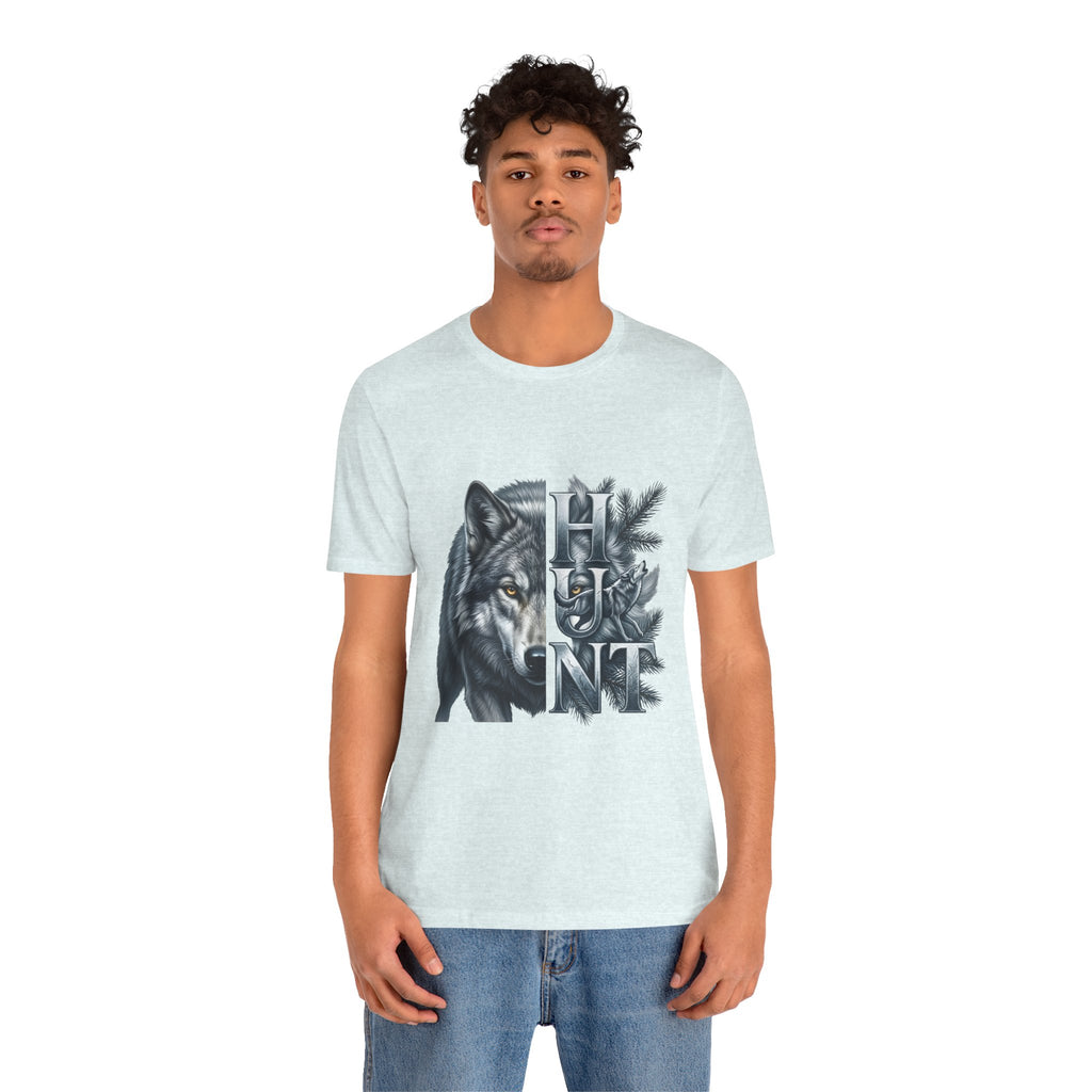 Wolf Elk Hunt T‑Shirt — Graphic Wildlife Hunting Tee