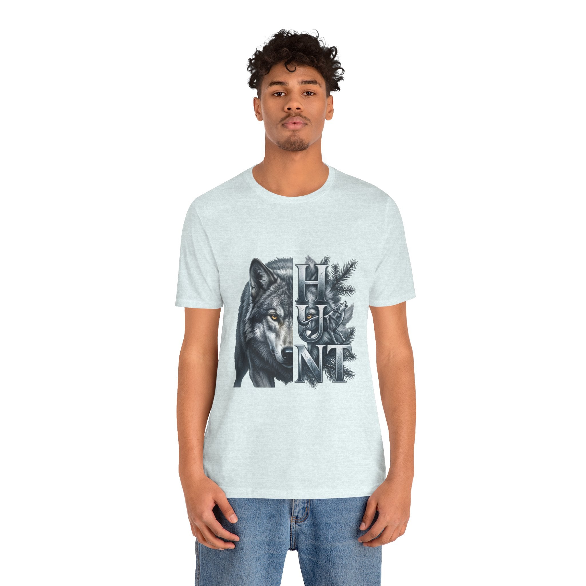 Wolf Elk Hunt T‑Shirt — Graphic Wildlife Hunting Tee