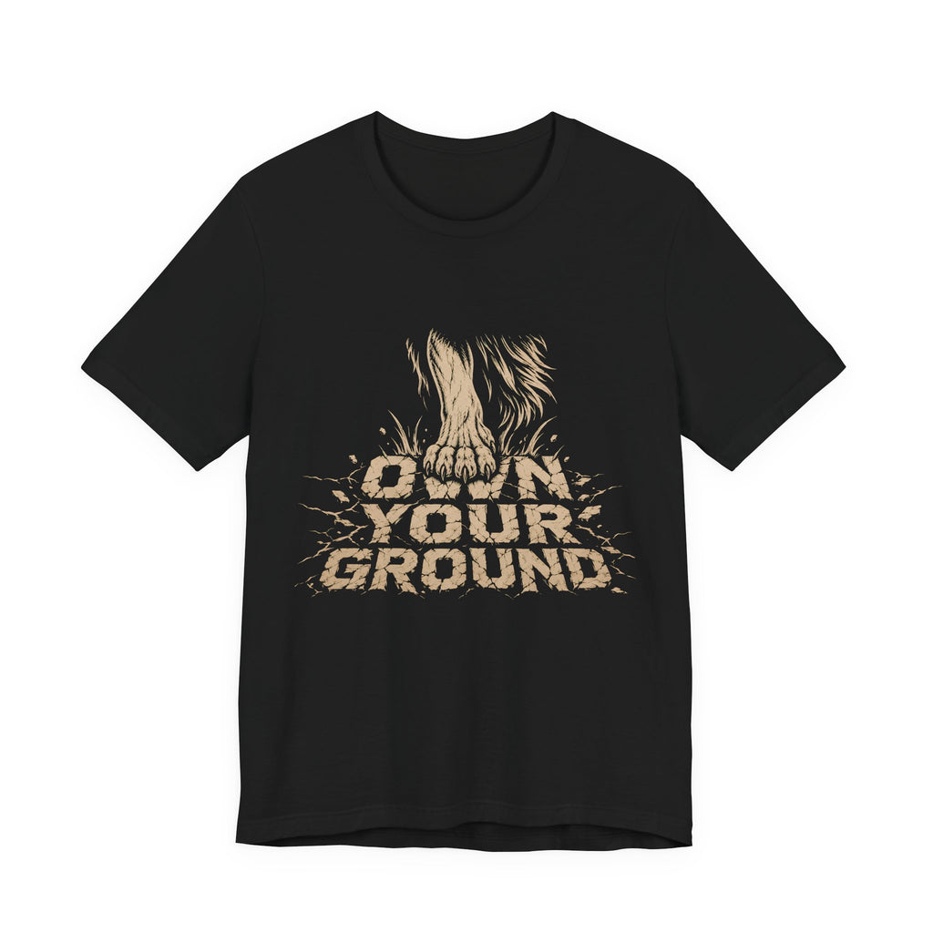 T‑Shirt — Own Your Ground Graphic Tee (Boot Print Design)