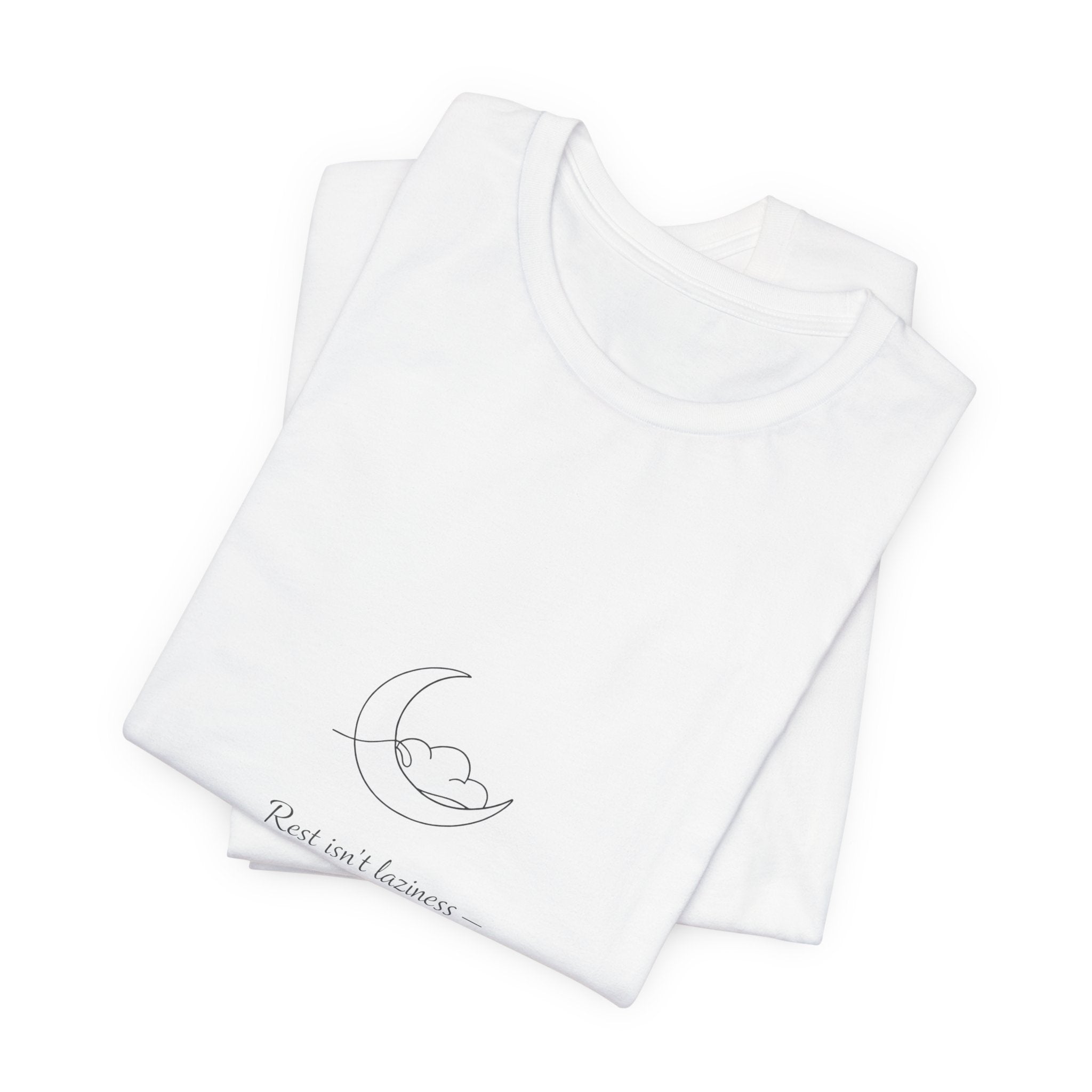 Moon Nap T‑Shirt — 'Rest and Recover, It’s Something' Minimal Sleep Tee