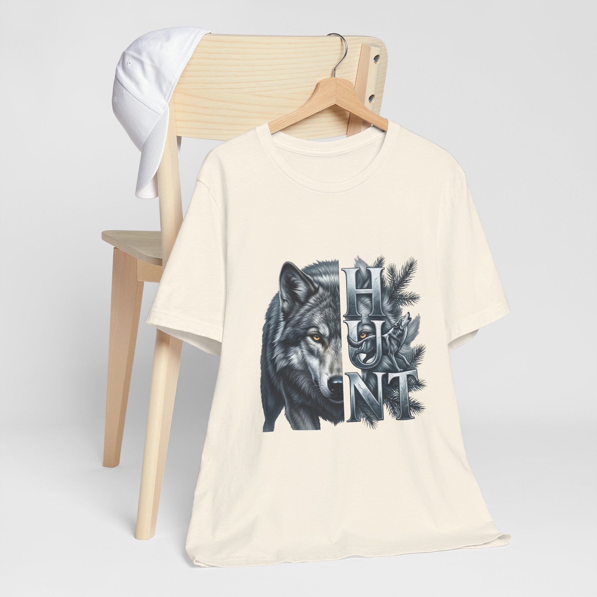 Wolf Elk Hunt T‑Shirt — Graphic Wildlife Hunting Tee
