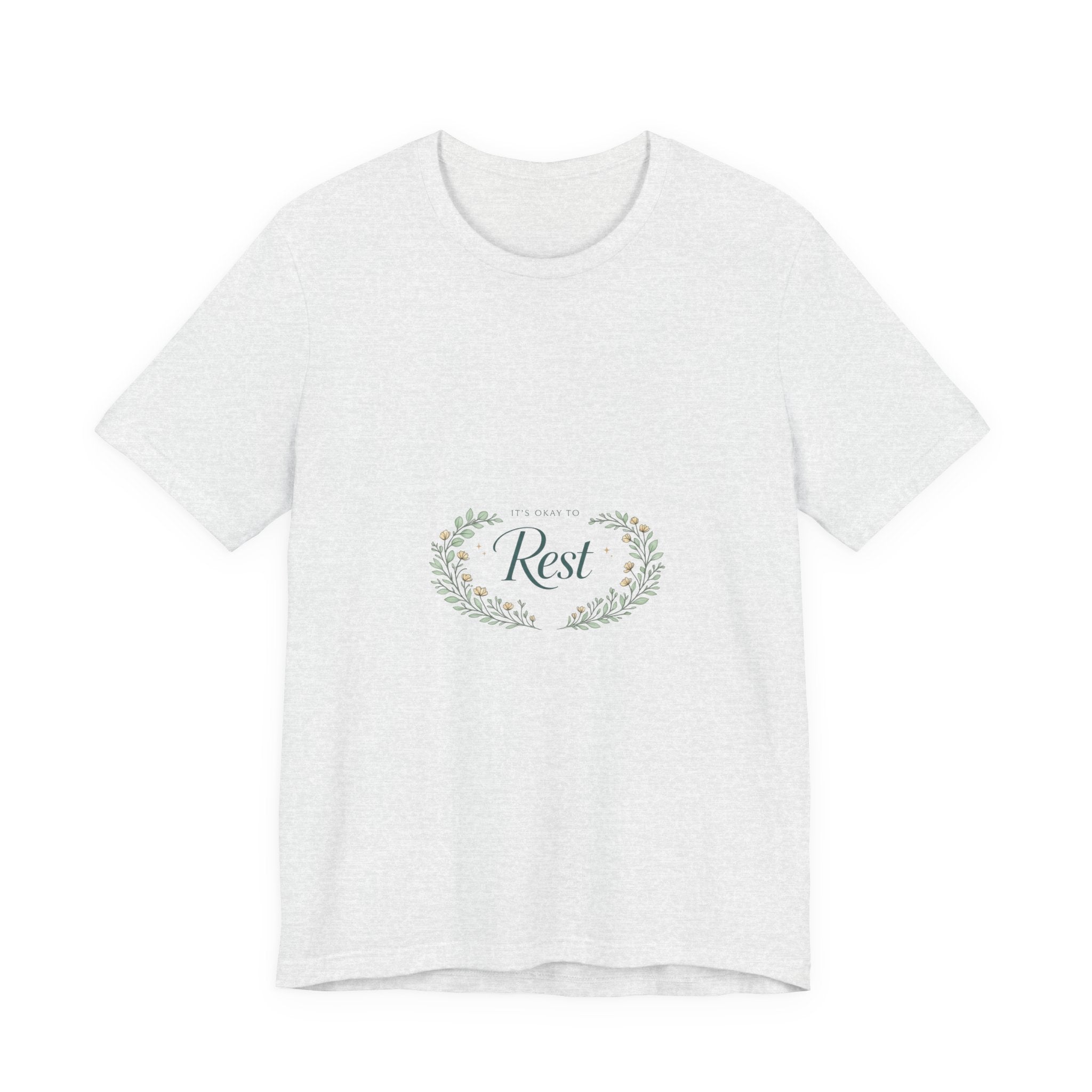 Rest Floral Tee — Relaxation White Short Sleeve Shirt