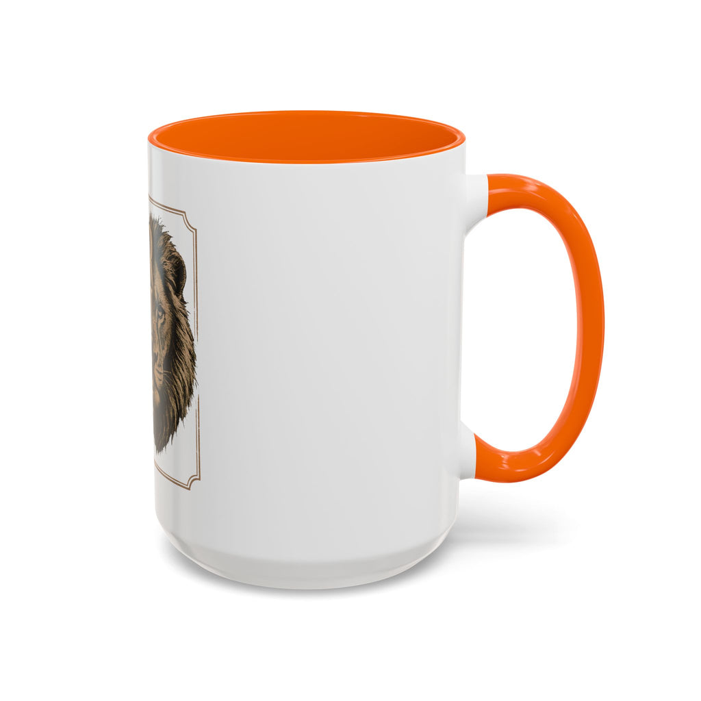 Lion 'Power Doesn't Prove Itself' Accent Coffee Mug — Motivational Animal Quote