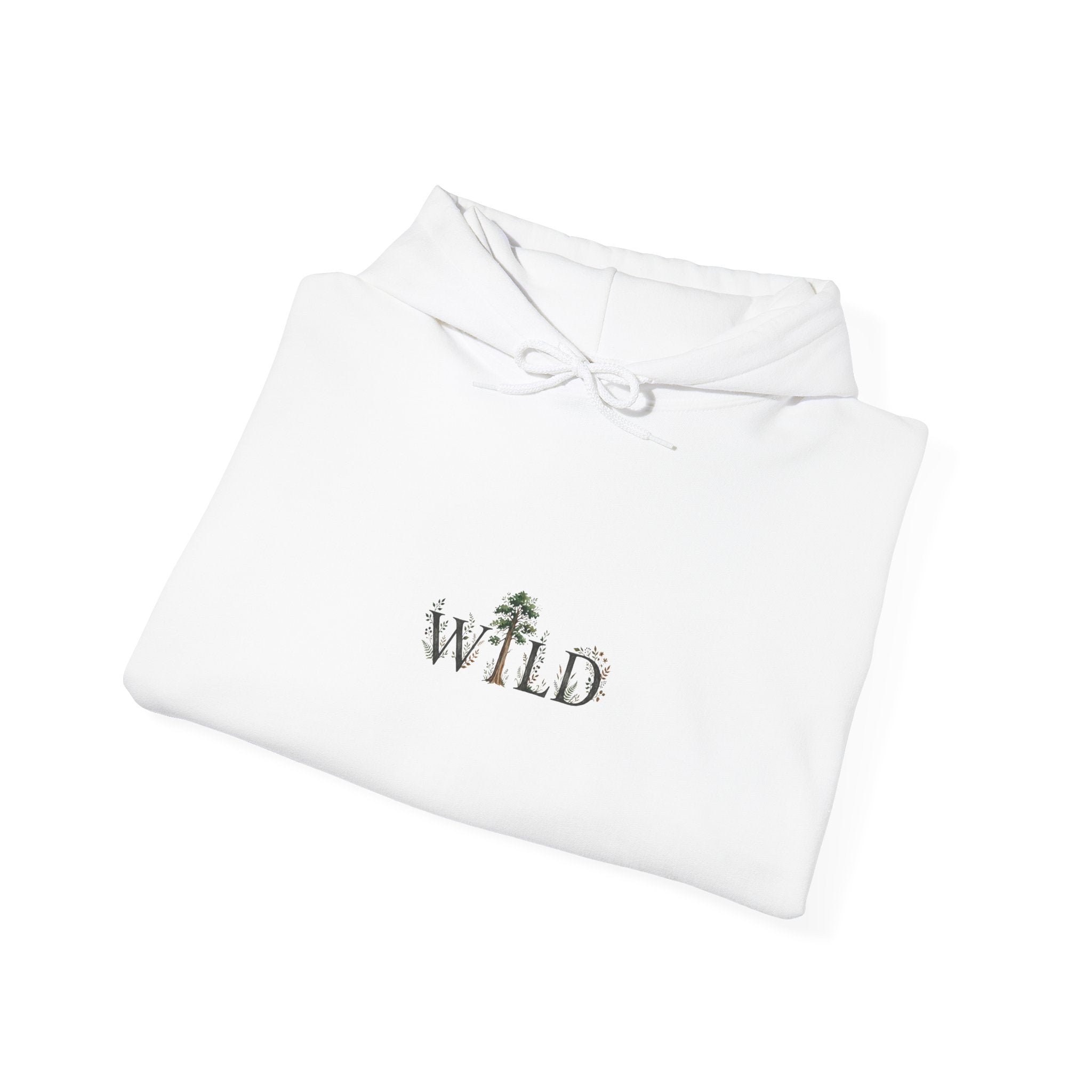 Wild Nature Hoodie — Minimal Forest 'WILD' Embroidered Pullover