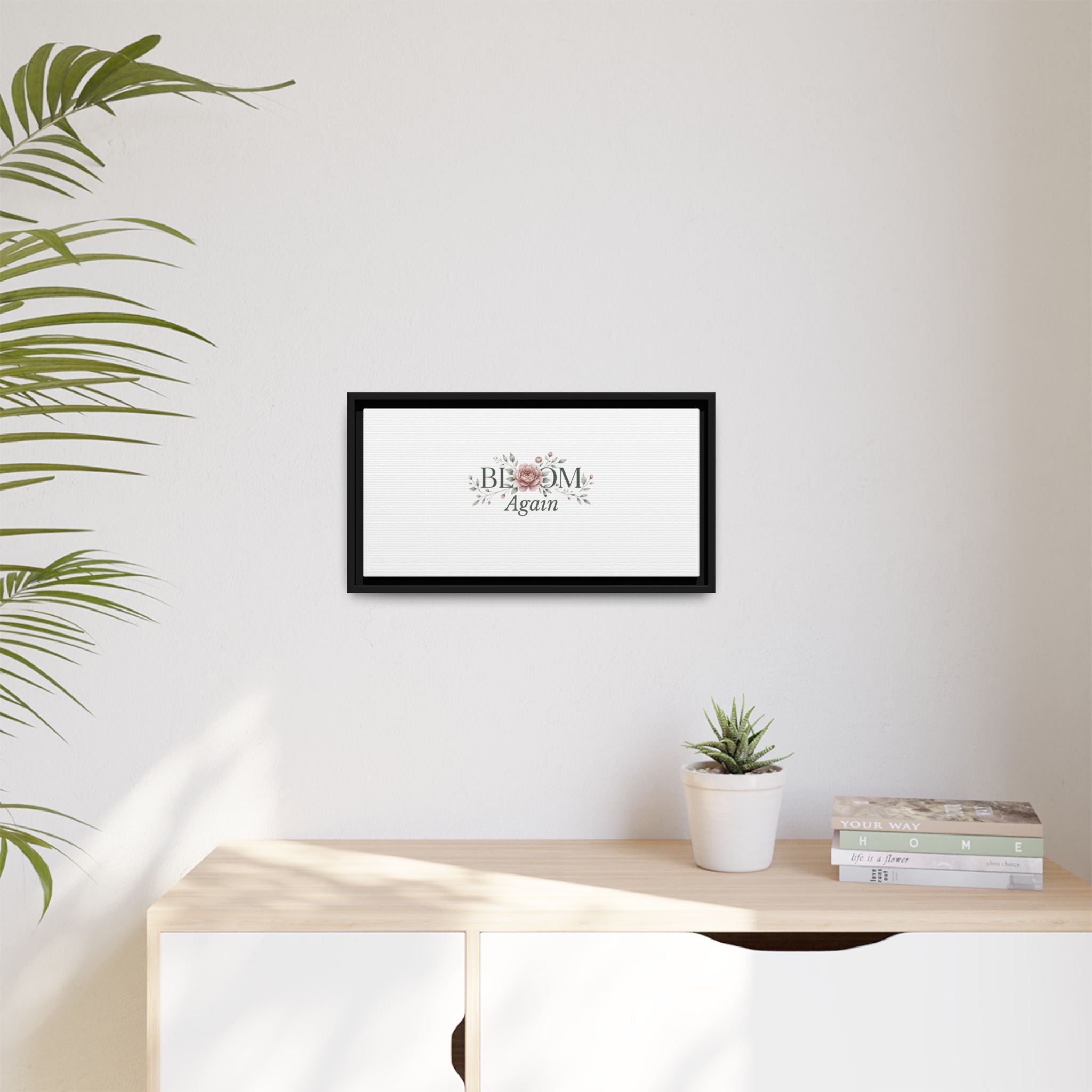 Bless Me Again Floral Matte Canvas Print, Framed Wall Art
