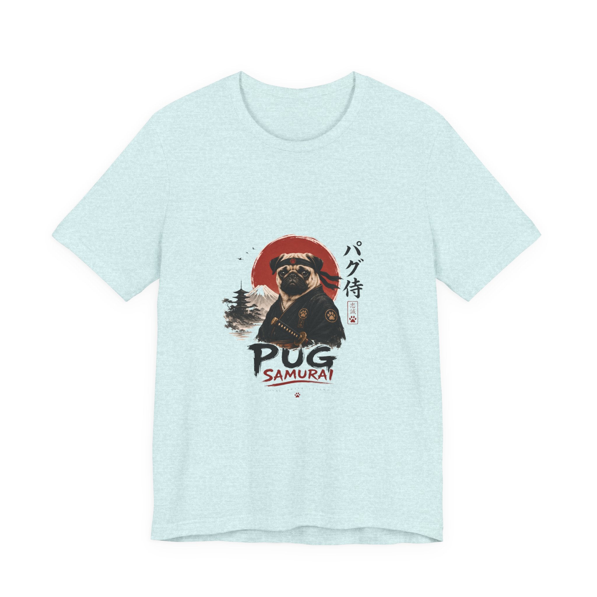 Pug Samurai T‑Shirt — Cute Samurai Pug Graphic Tee