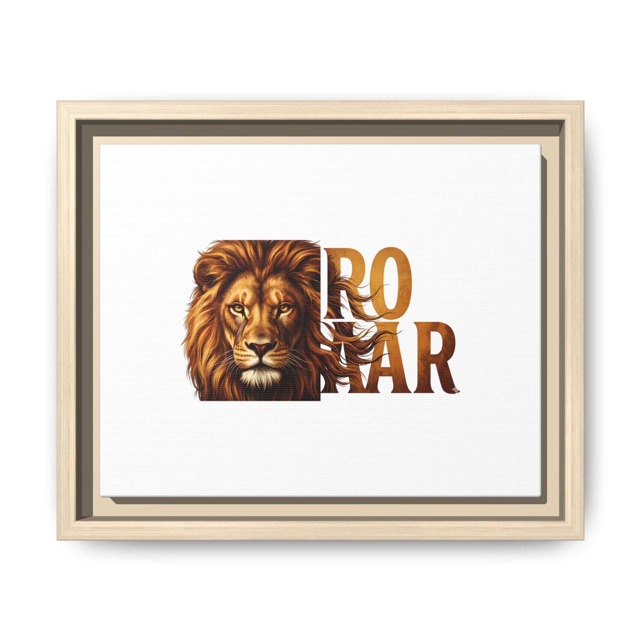 Roar Lion Matte Canvas Framed Wall Art