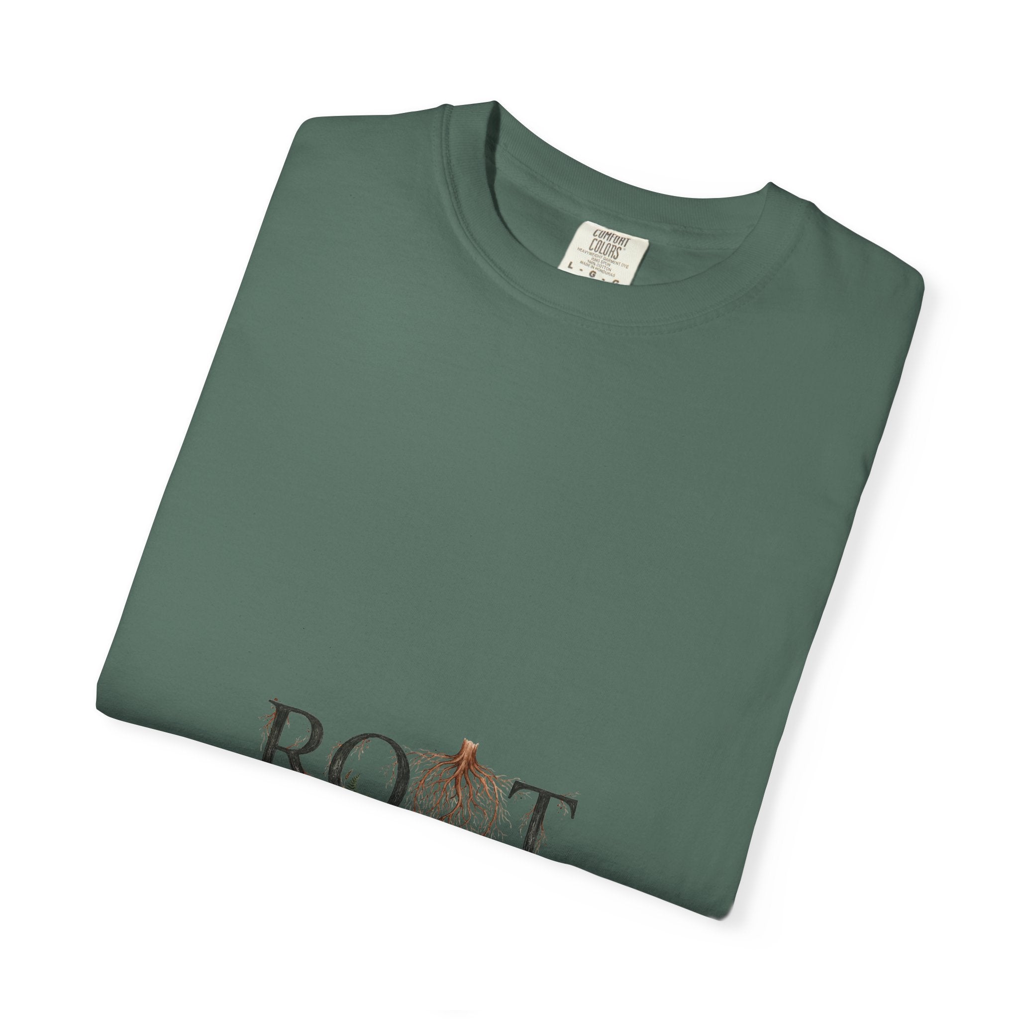 Root Floral Graphic T-Shirt — 'ROOT' Botanical Typography Tee