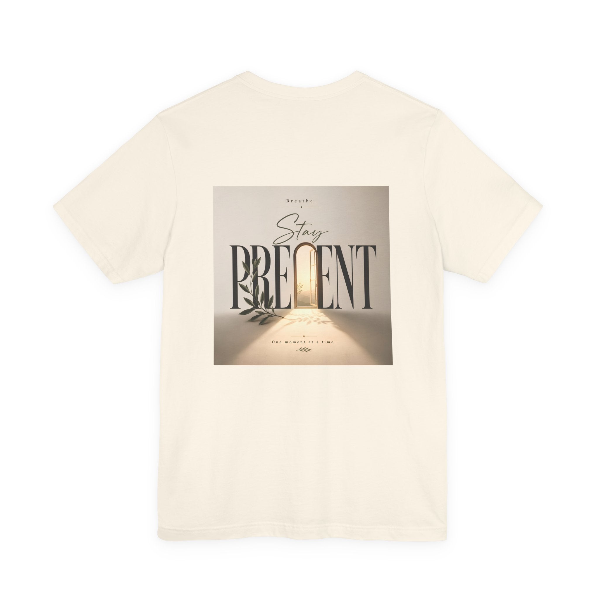 Stay Present Tee — Inspirational Mindfulness T-Shirt with Scenic Design