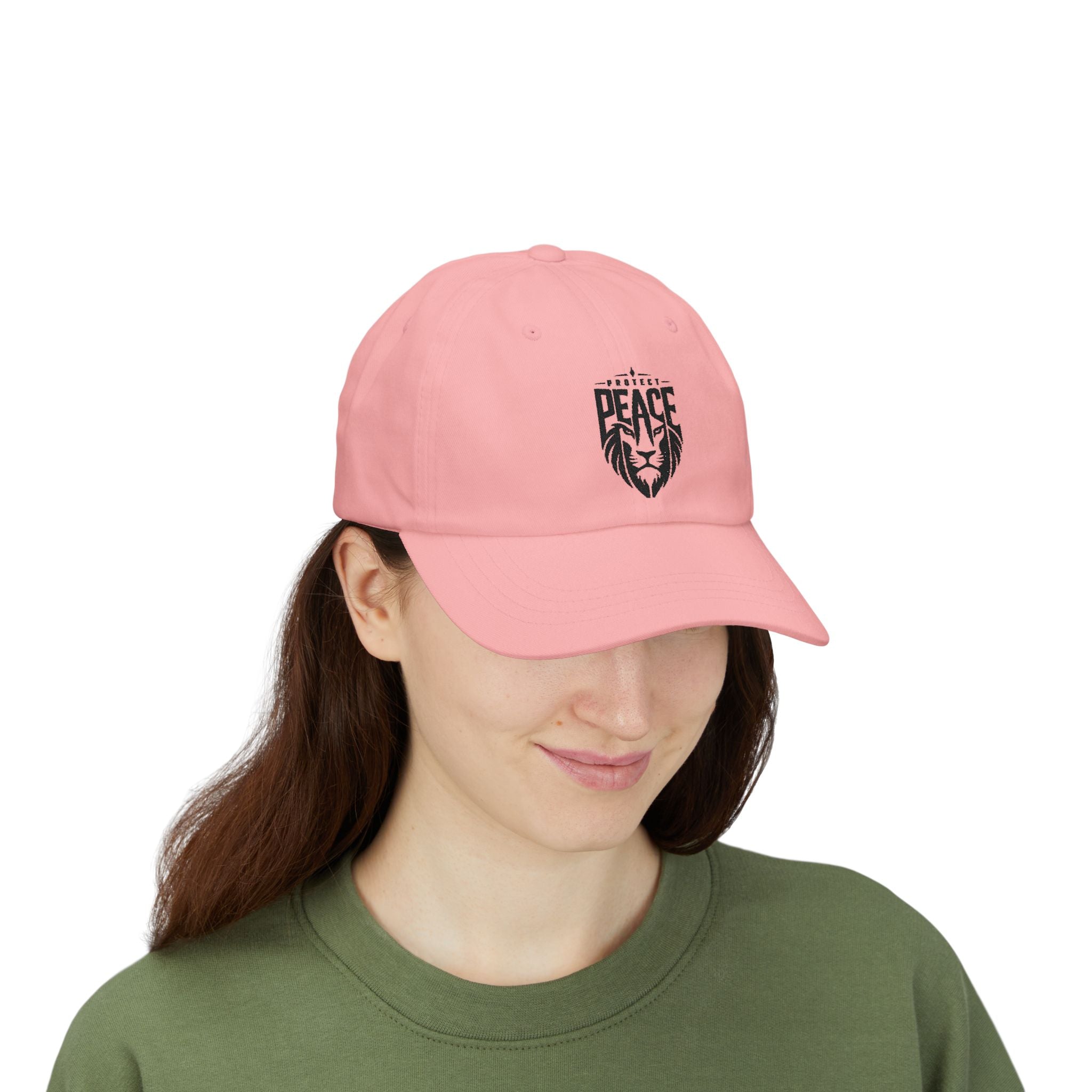 Dad Cap — Lion 'Peace' Shield Embroidered Baseball Hat