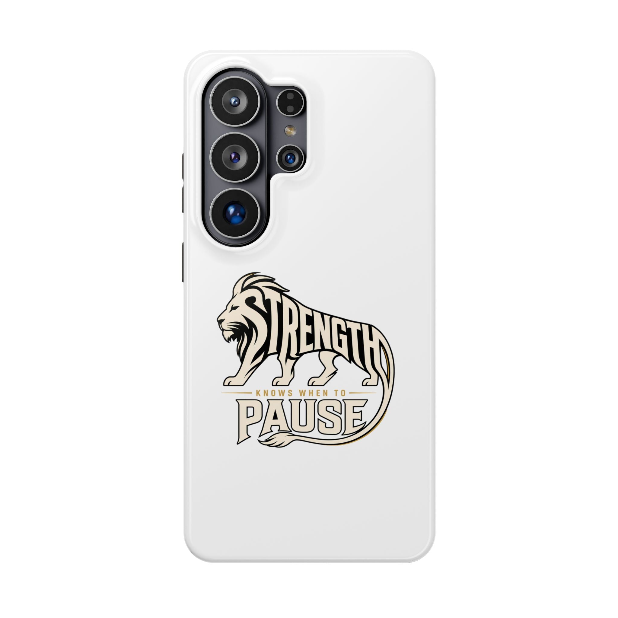 Phone Case — "Strength Shows When You Pause" Lion Graphic Magnetic Impact-Resistant Case