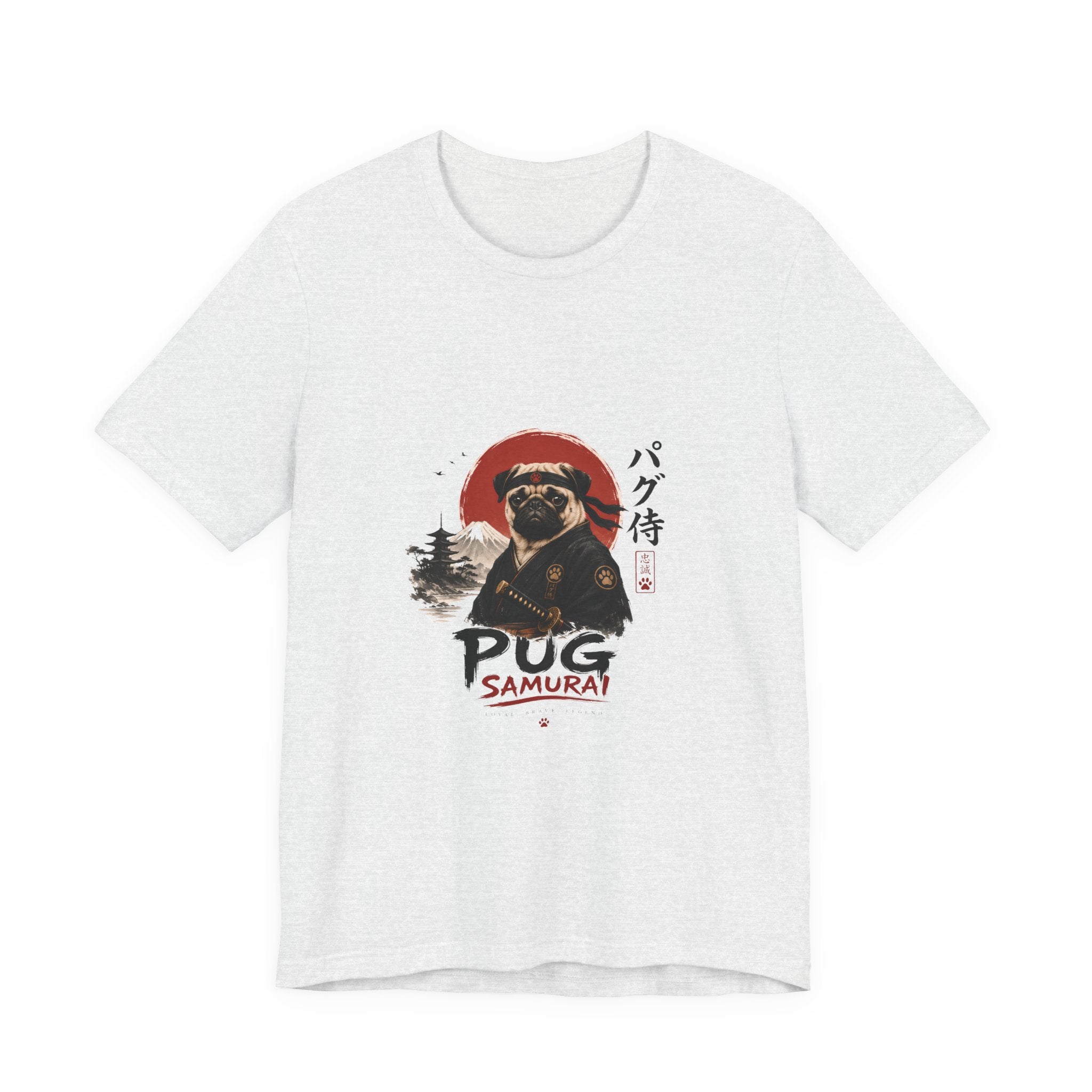 Pug Samurai T‑Shirt — Cute Samurai Pug Graphic Tee