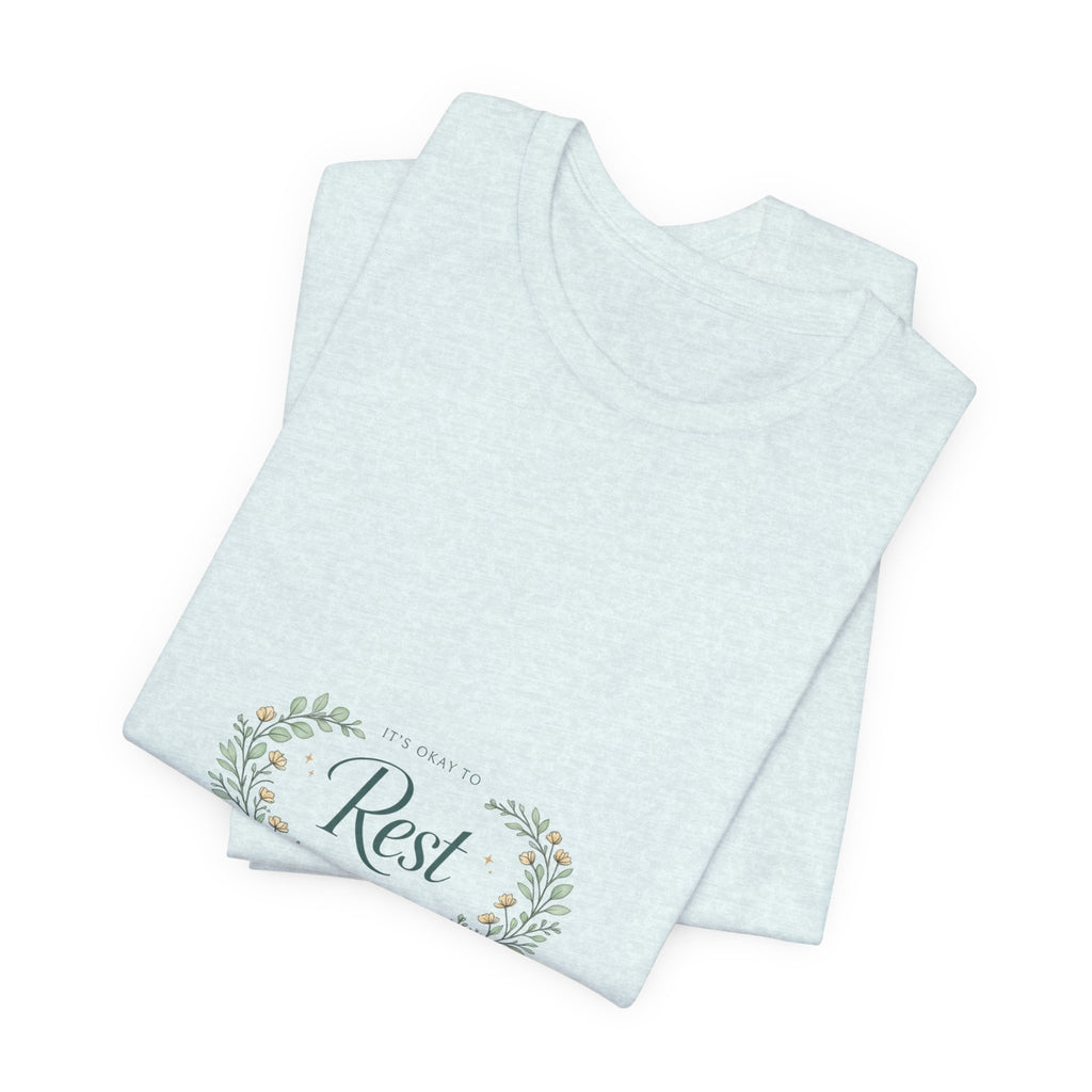 Rest Floral Tee — Relaxation White Short Sleeve Shirt