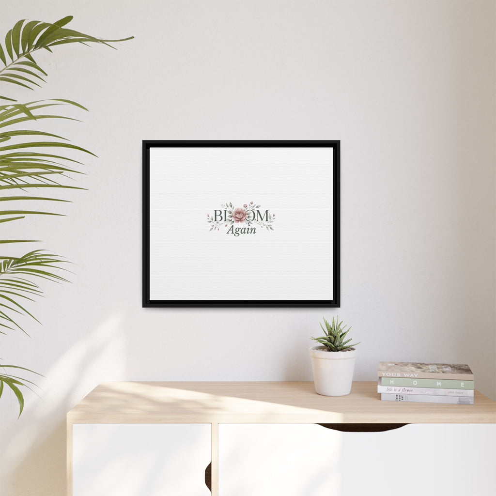 Bless Me Again Floral Matte Canvas Print, Framed Wall Art