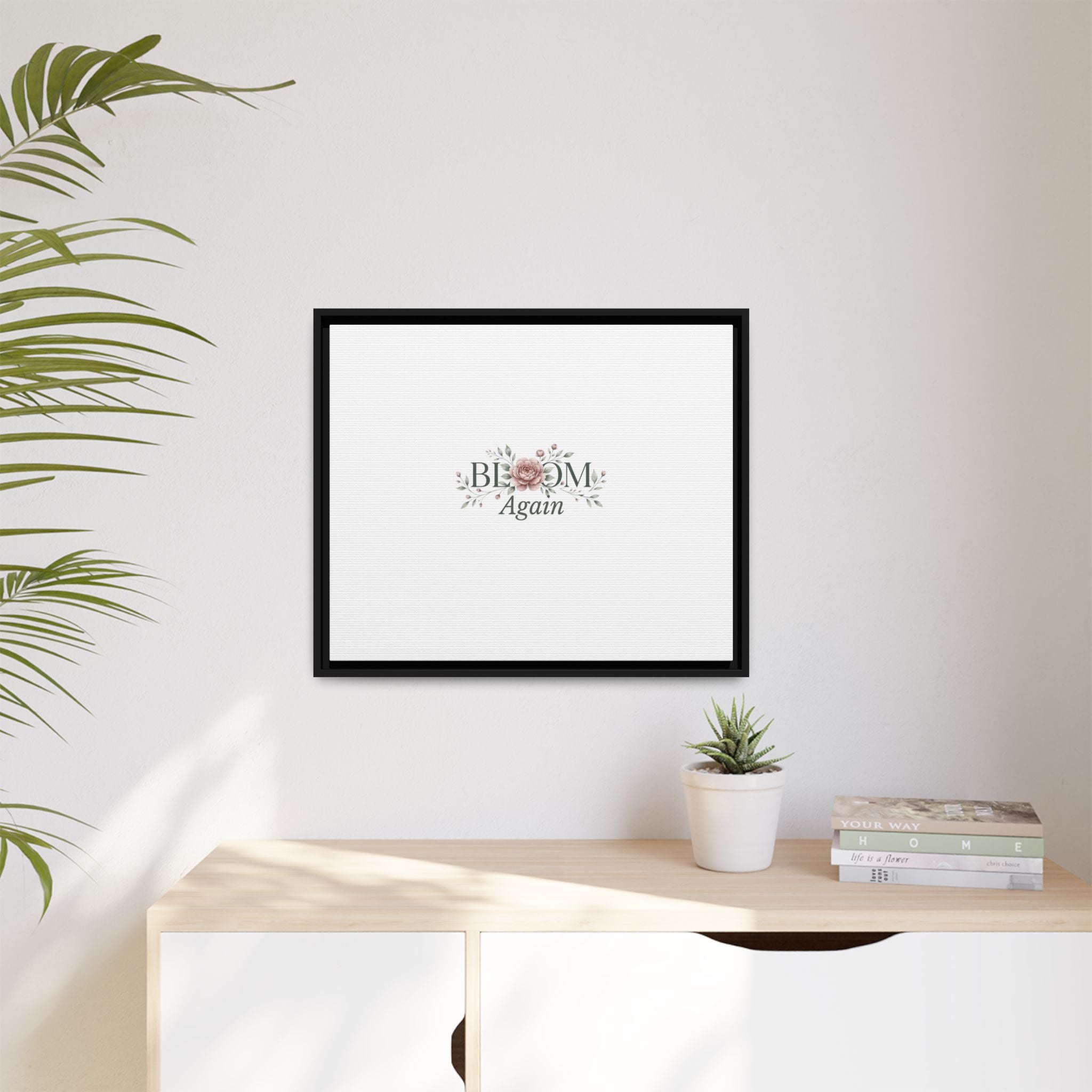 Bless Me Again Floral Matte Canvas Print, Framed Wall Art
