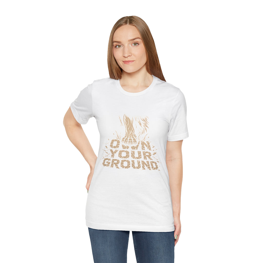 T‑Shirt — Own Your Ground Graphic Tee (Boot Print Design)