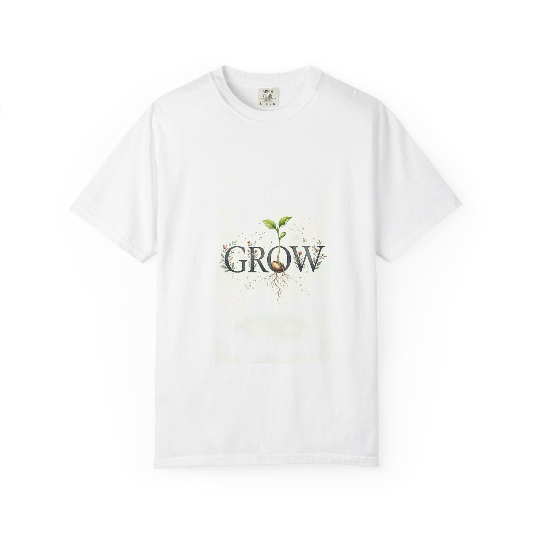 Grow Plant T-Shirt — Botanical 'GROW' Graphic Tee for Gardeners & Plant Lovers