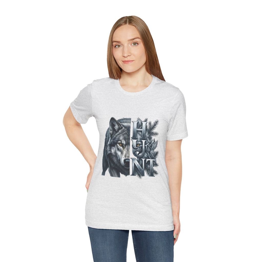 Wolf Elk Hunt T‑Shirt — Graphic Wildlife Hunting Tee