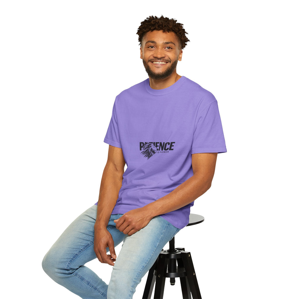 Patience Is Power T‑Shirt — Lion Graphic Inspirational Tee
