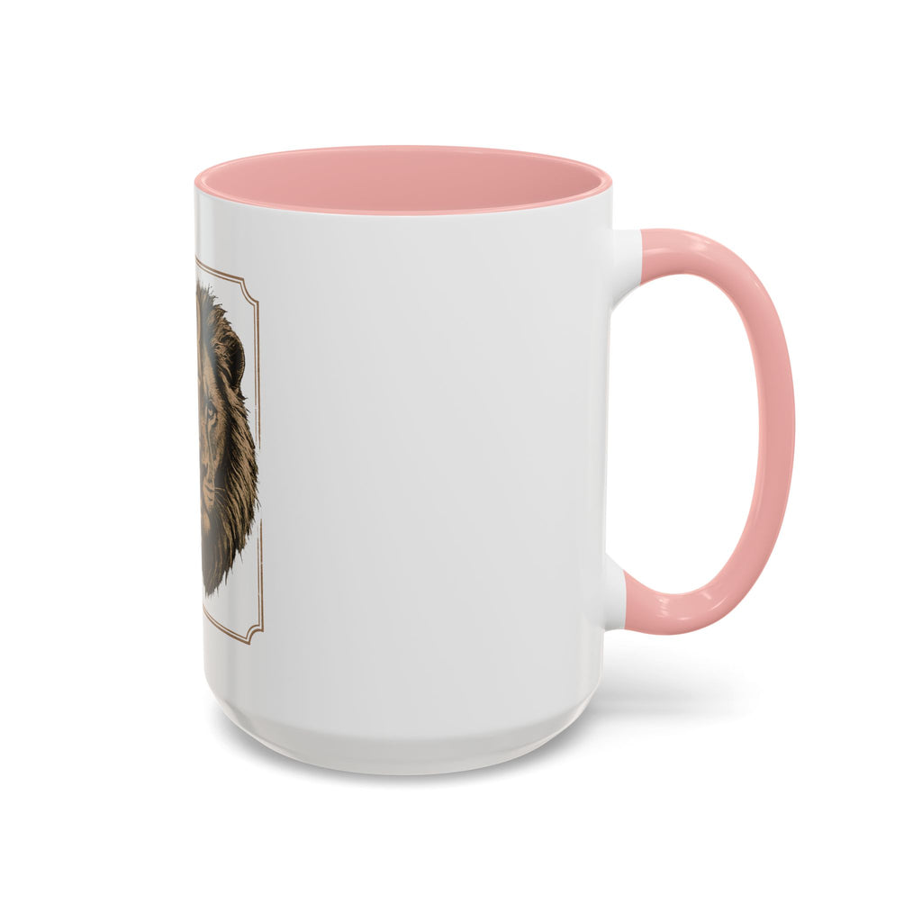 Lion 'Power Doesn't Prove Itself' Accent Coffee Mug — Motivational Animal Quote