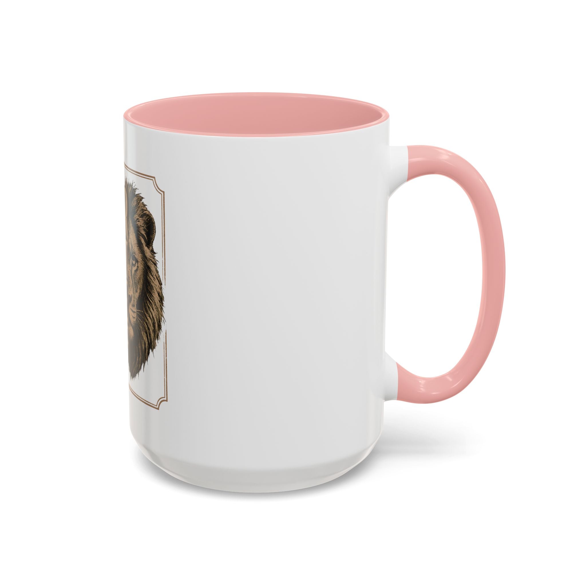 Lion 'Power Doesn't Prove Itself' Accent Coffee Mug — Motivational Animal Quote