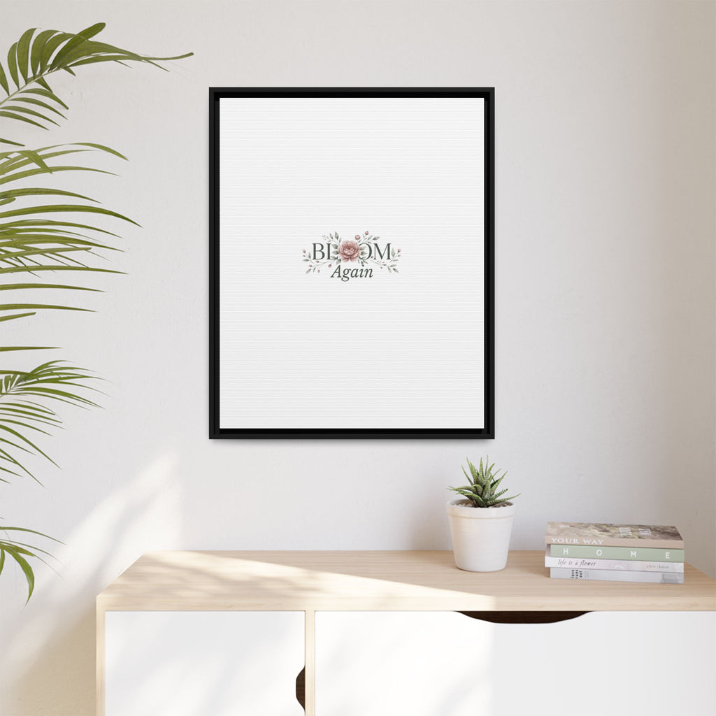 Bless Me Again Floral Matte Canvas Print, Framed Wall Art