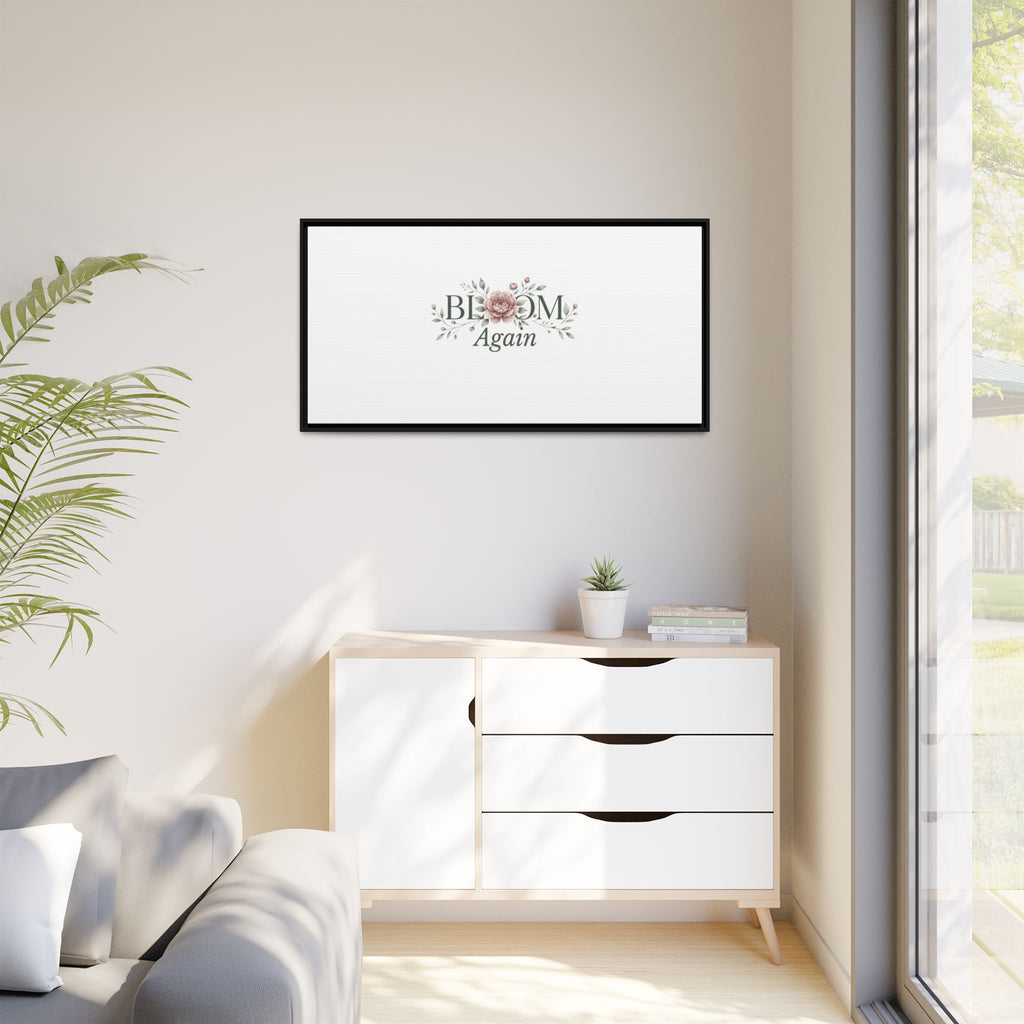 Bless Me Again Floral Matte Canvas Print, Framed Wall Art